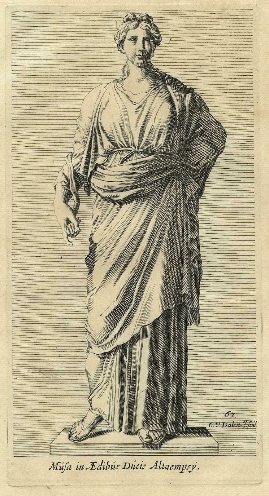 Print Of A Muse, Inspirational Goddesses Of Literature, Science And Arts, 1660 photo for sale