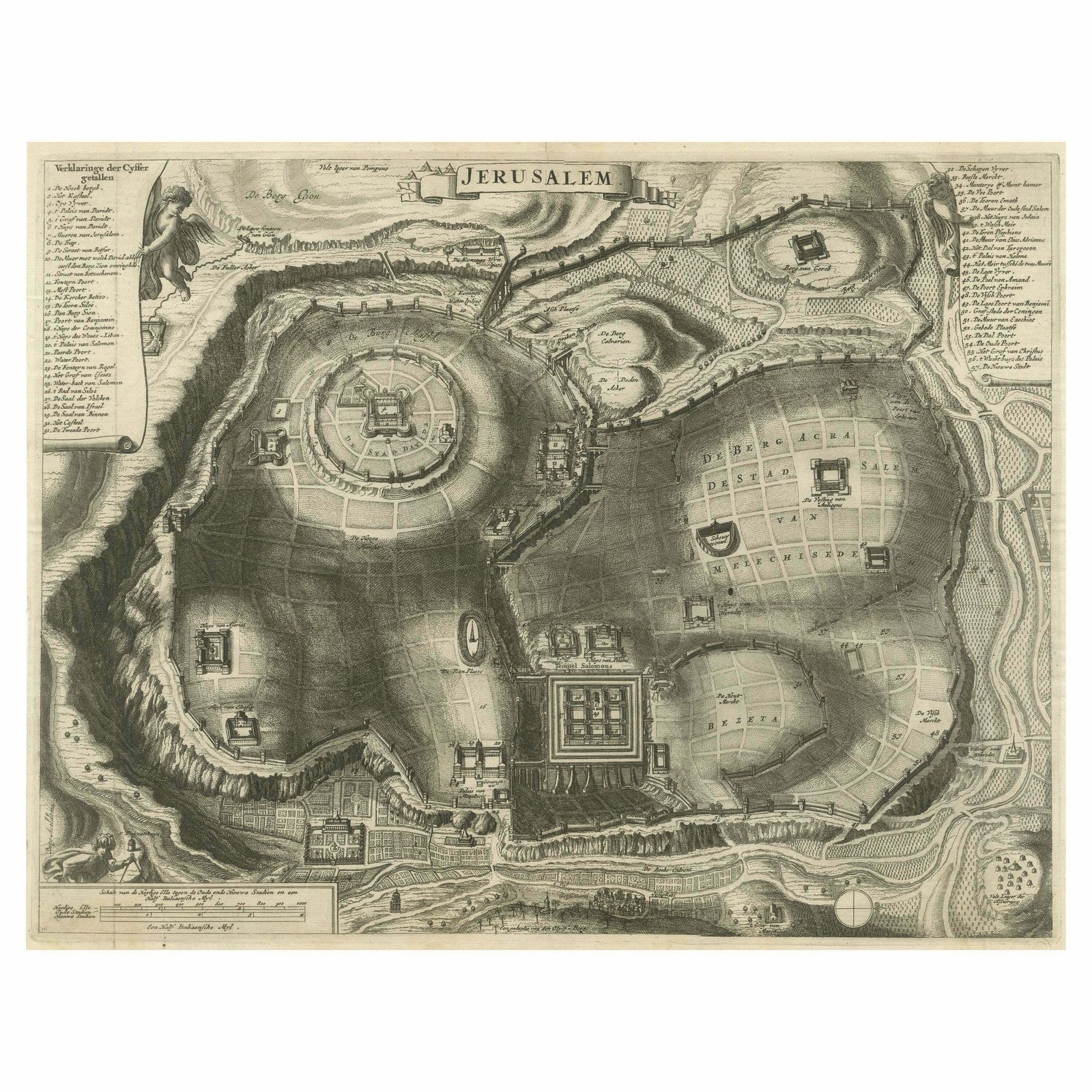 Antique Plan Of The City Of Jerusalem photo furniture