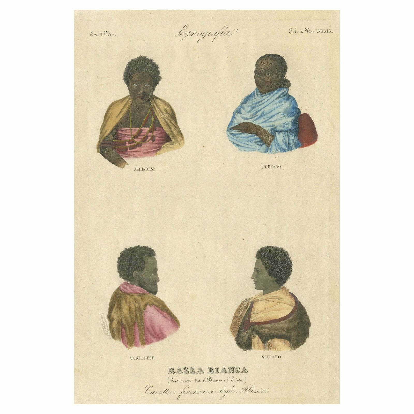 Antique Print Of Natives From Ethiopia