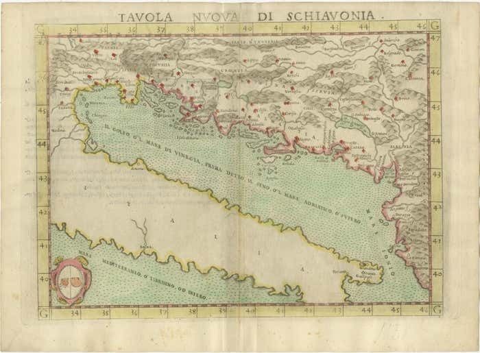 Antique Map Of The Balkans With Coat Of Arms photo furniture