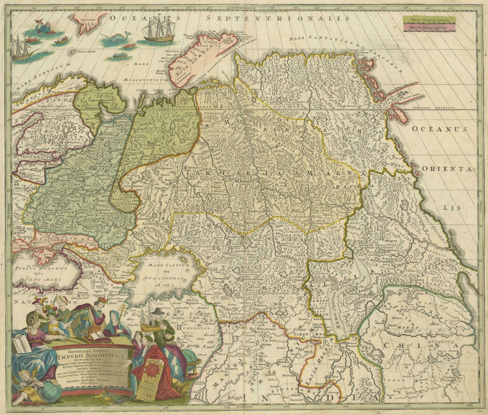 Antique Map Of Russia And Central Asia, Showing The Northeast Passage photo for sale