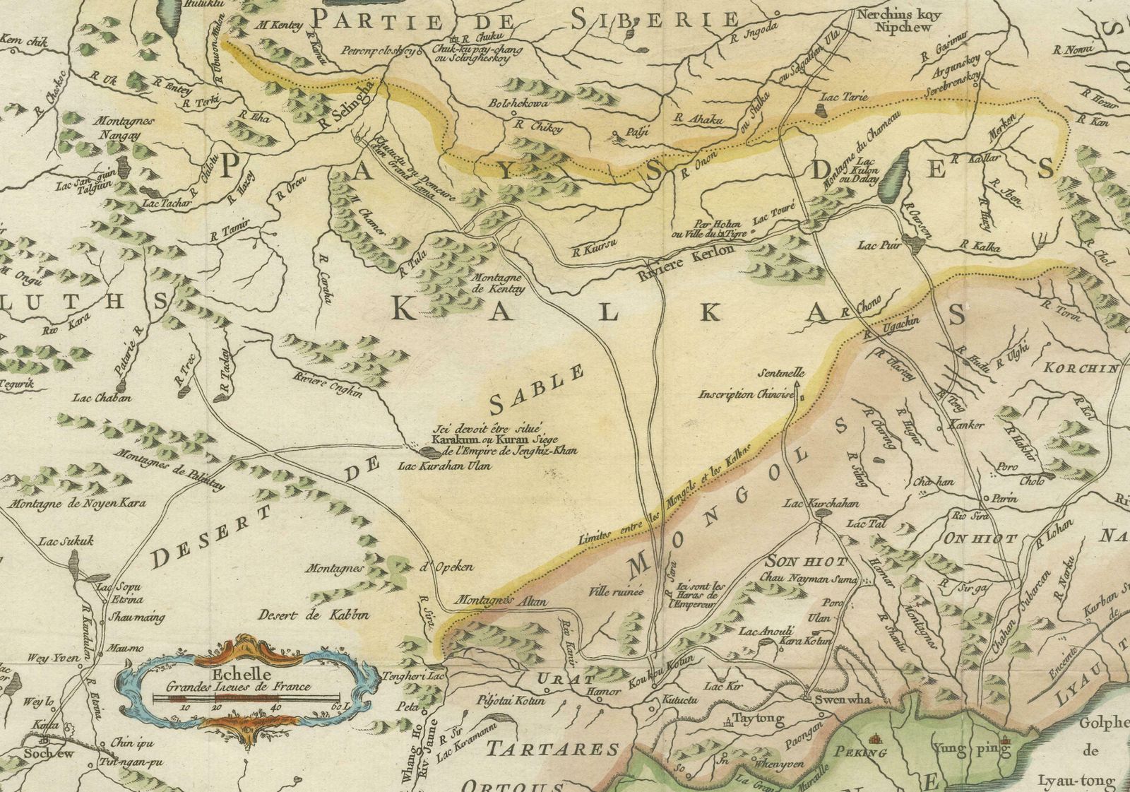 Antique Map Of Tartary And Northeast Asia With Hand Coloring photo for sale