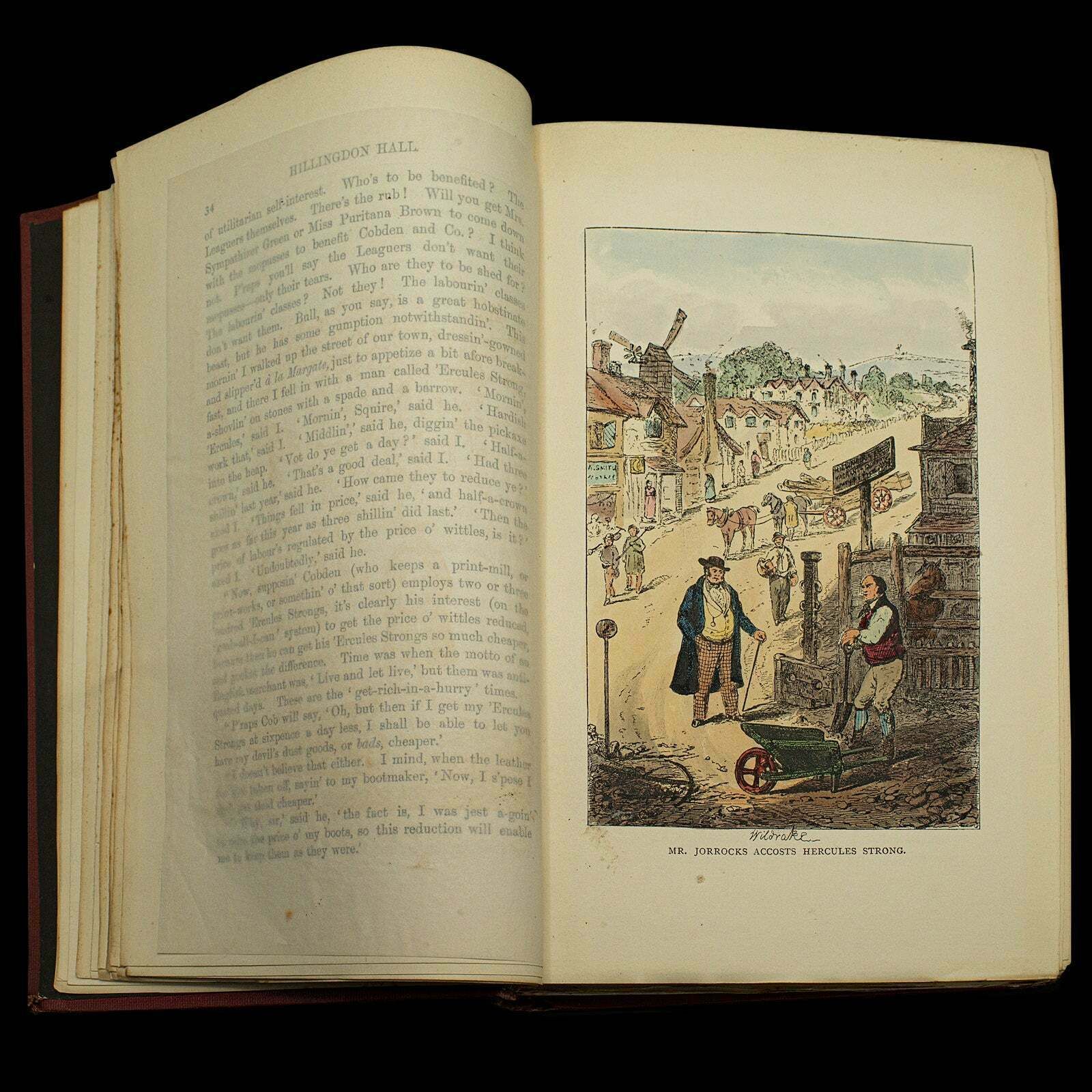 Antique Book In Case, Hillingdon Hall Or The Cockney Squire, English, Victorian photo vintage