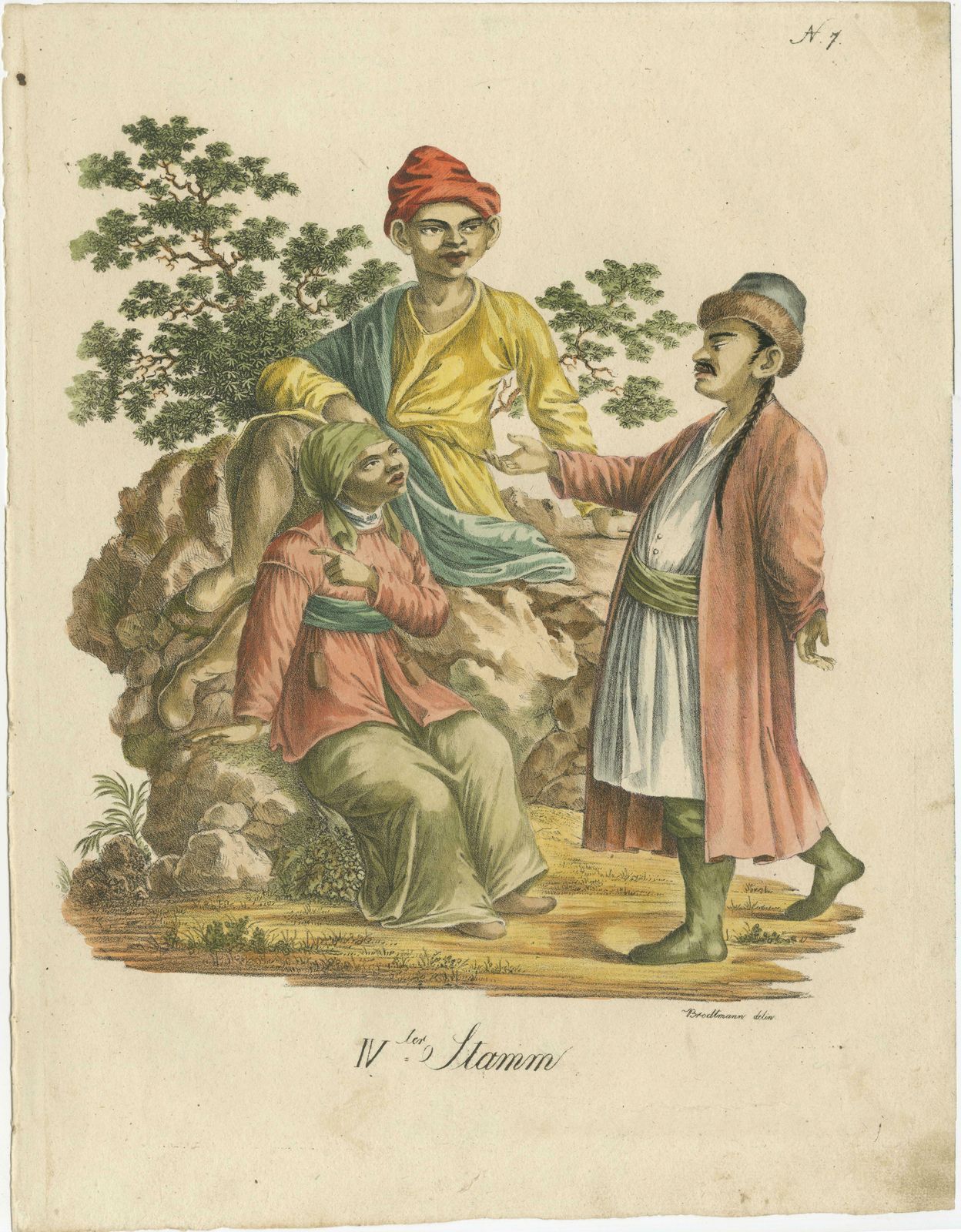 Antique Print Of A Kalmyk, Mongolic Woman And Japanese photo furniture