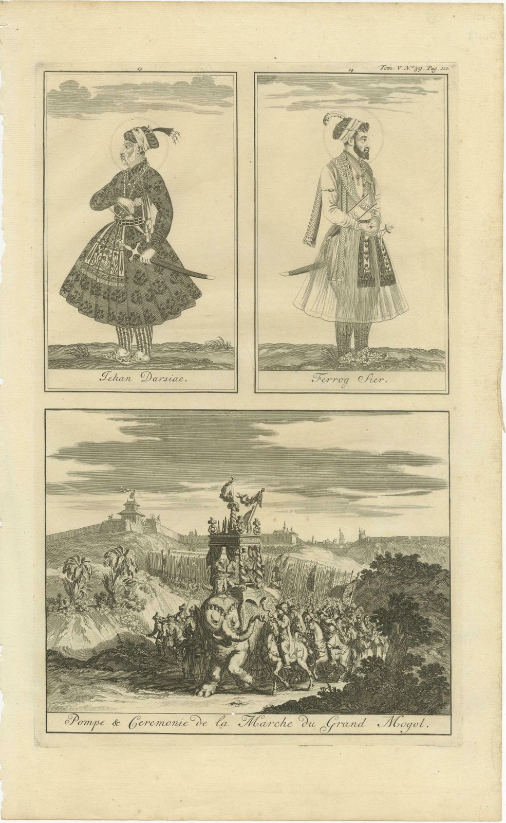 Antique Print Of Portraits Of Emperors And A Parade For The Grand Mogul photo furniture