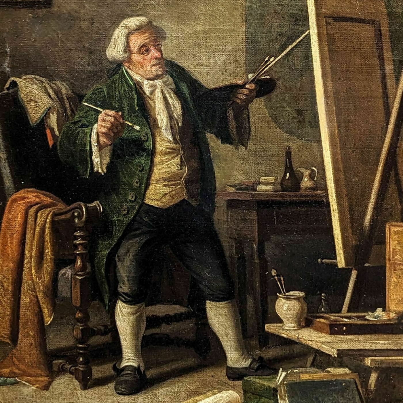Oil On Canvas 19th Century Artist's Studio photo for sale