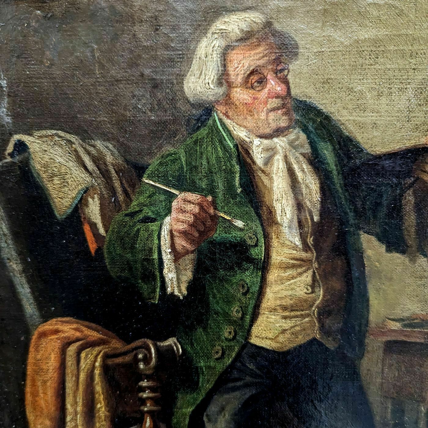 Oil On Canvas 19th Century Artist's Studio photo Art