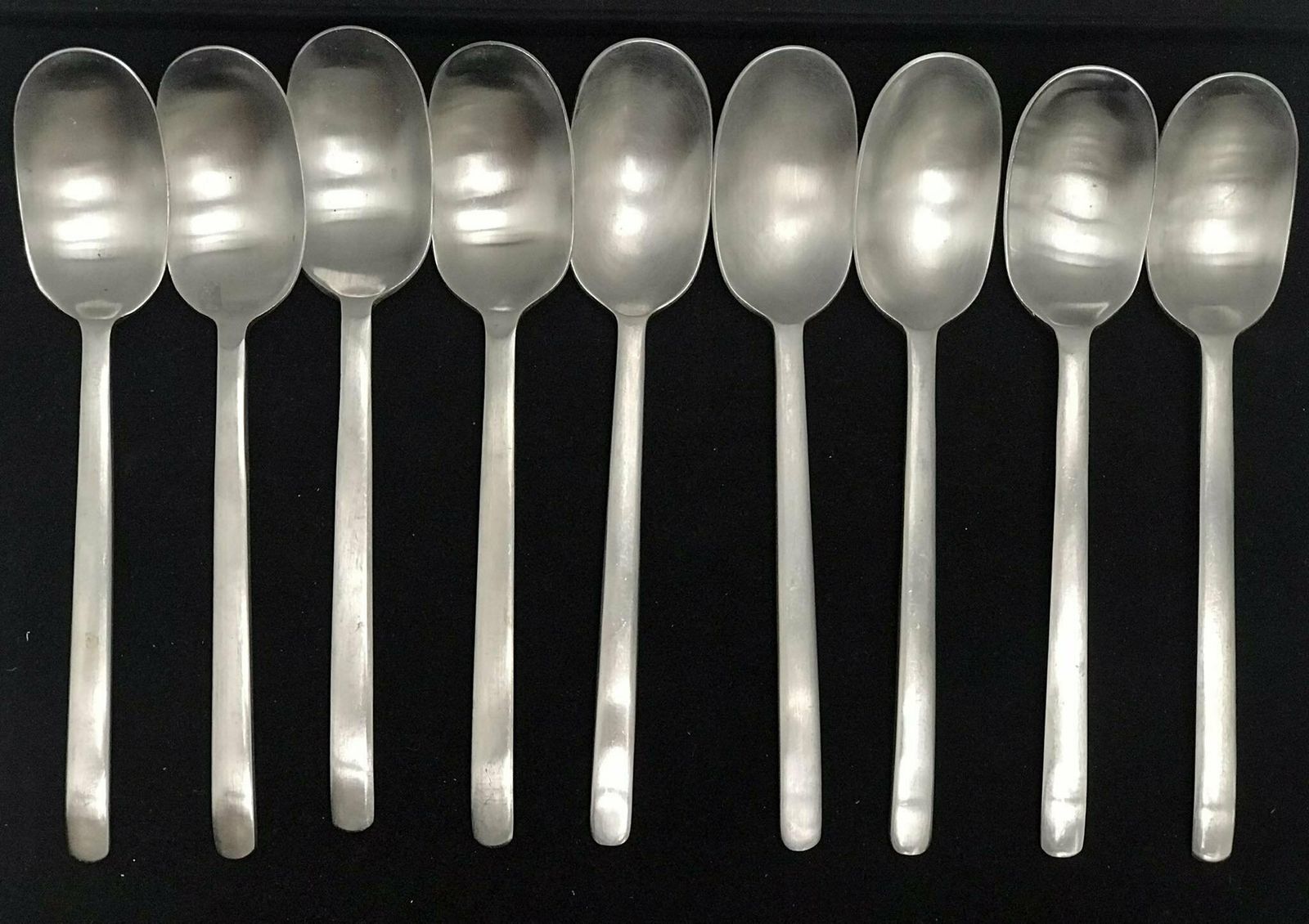 Vintage Ikea Data Soup Spoons 9 Flatware Stainless Steel Carl Gustaf Jahnsson Spoons photo vinterior