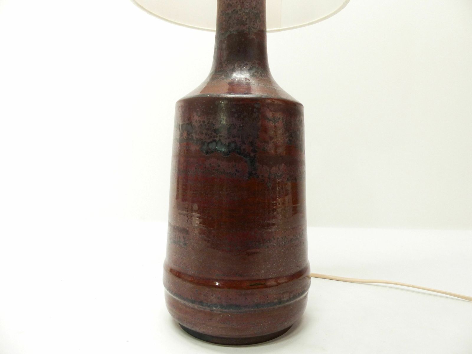 Scandinavian Oxblood Ceramic Lamp Désirée Stentoj 1970 photo Lighting