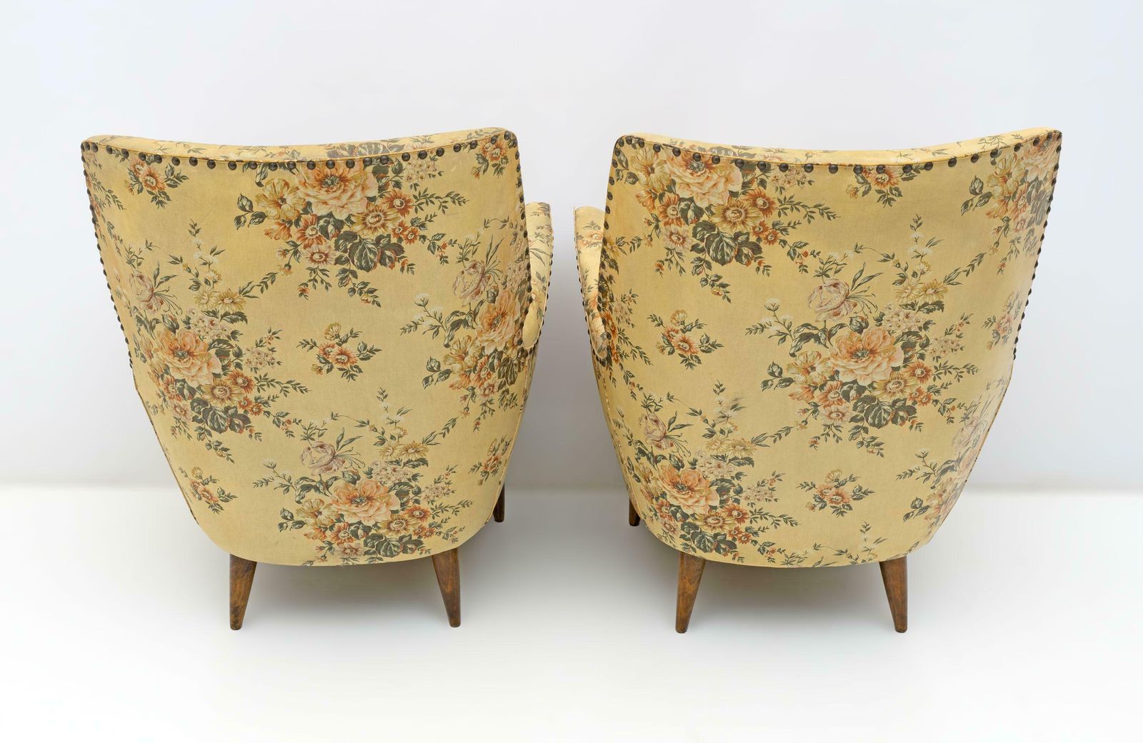 Attributed To Gio Ponti Mid Century Modern Italian Armchairs By Isa, 1950s, Pair photo buy