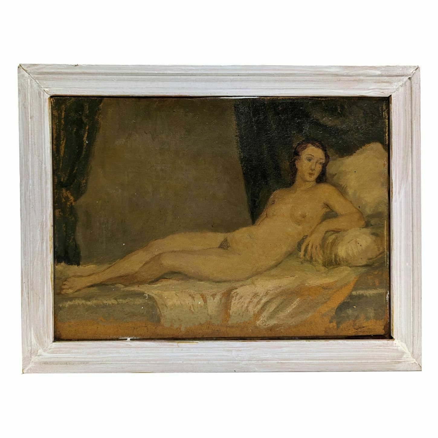 Louis Edouard Garrido Oil On Paper Nude Woman