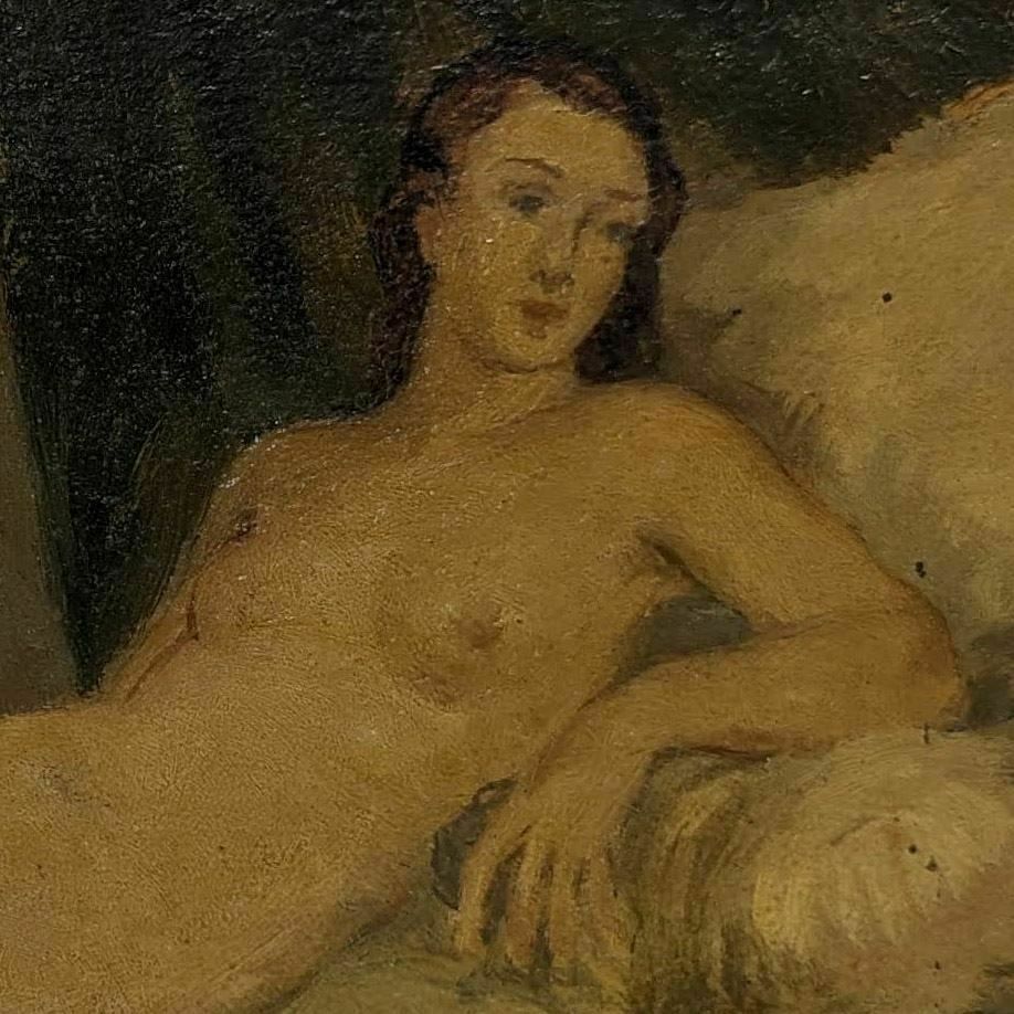 Louis Edouard Garrido Oil On Paper Nude Woman photo for sale