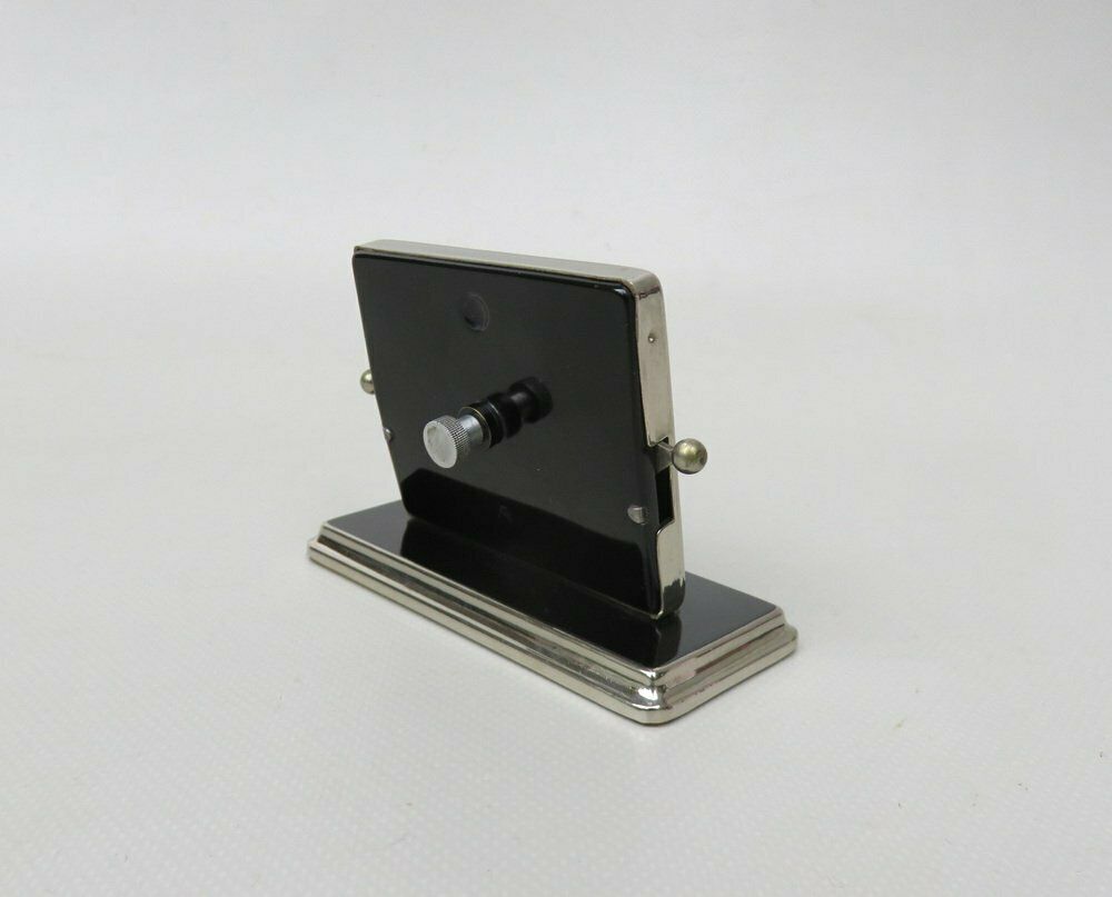 Bauhaus Chrome Plated Black Eternal Calendar By Jakob Maul, 1920s photo vintage