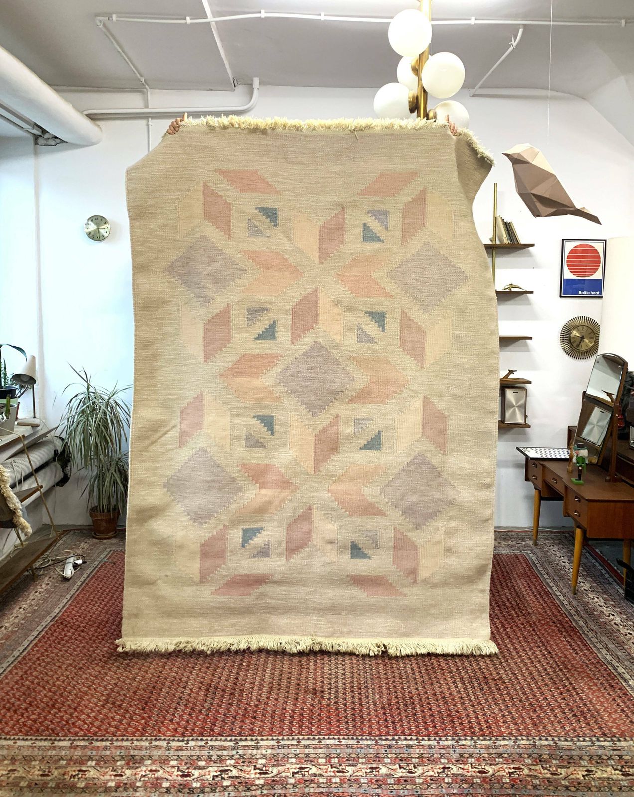 Wool Carpet Röllakan 15, Sweden 1960s/1970s, Vintage, Mid C Modern photo furniture