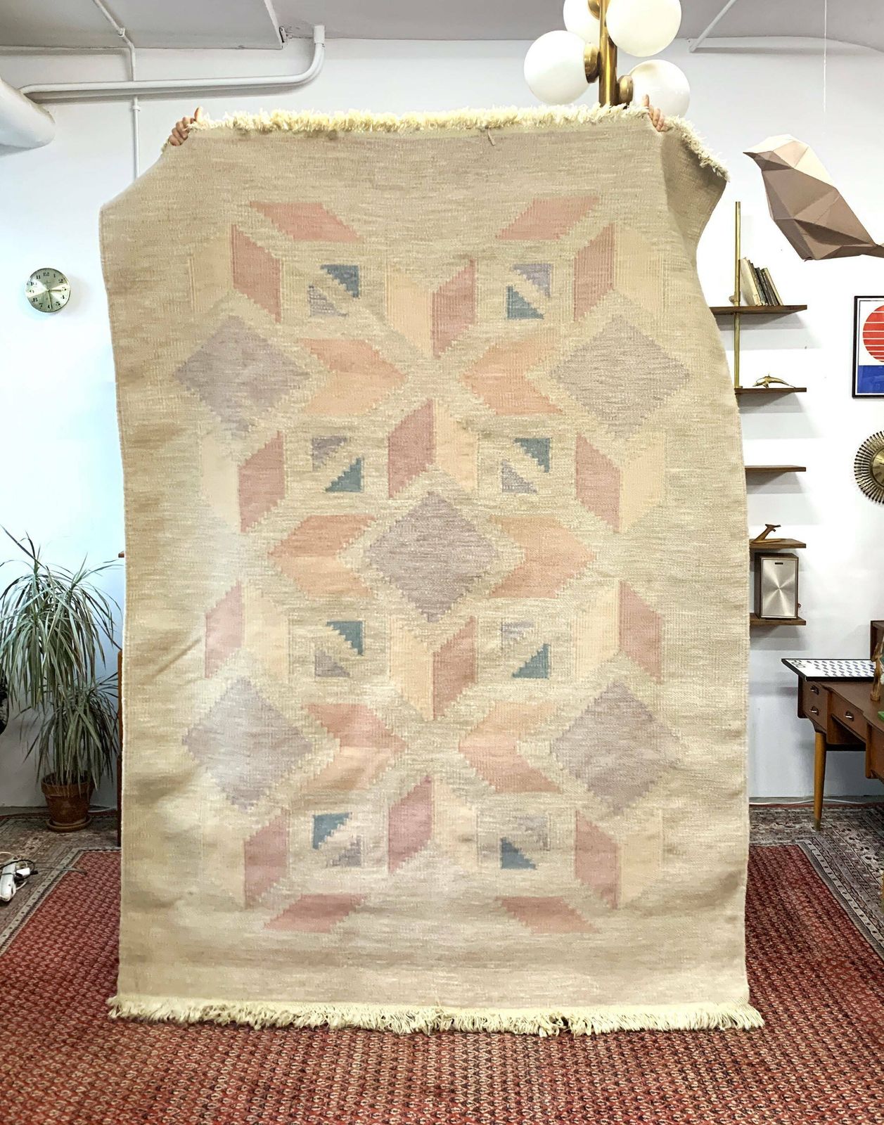 photo furniture Wool Carpet Röllakan 15, Sweden 1960s/1970s, Vintage, Mid C Modern