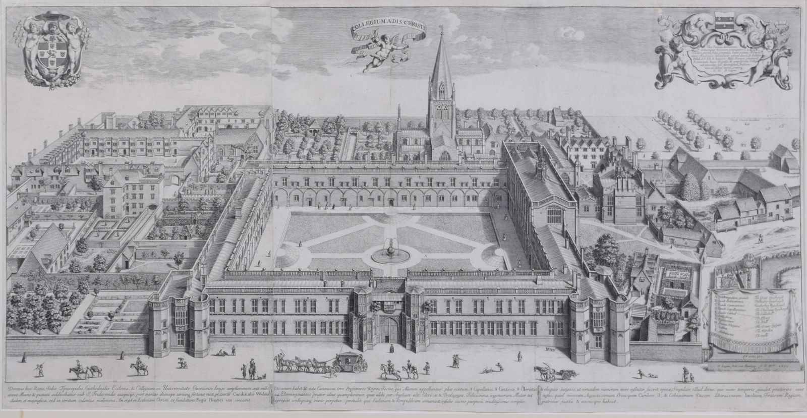 David Loggan Christ Church, Oxford 1675 Engraving By David Loggan  1675