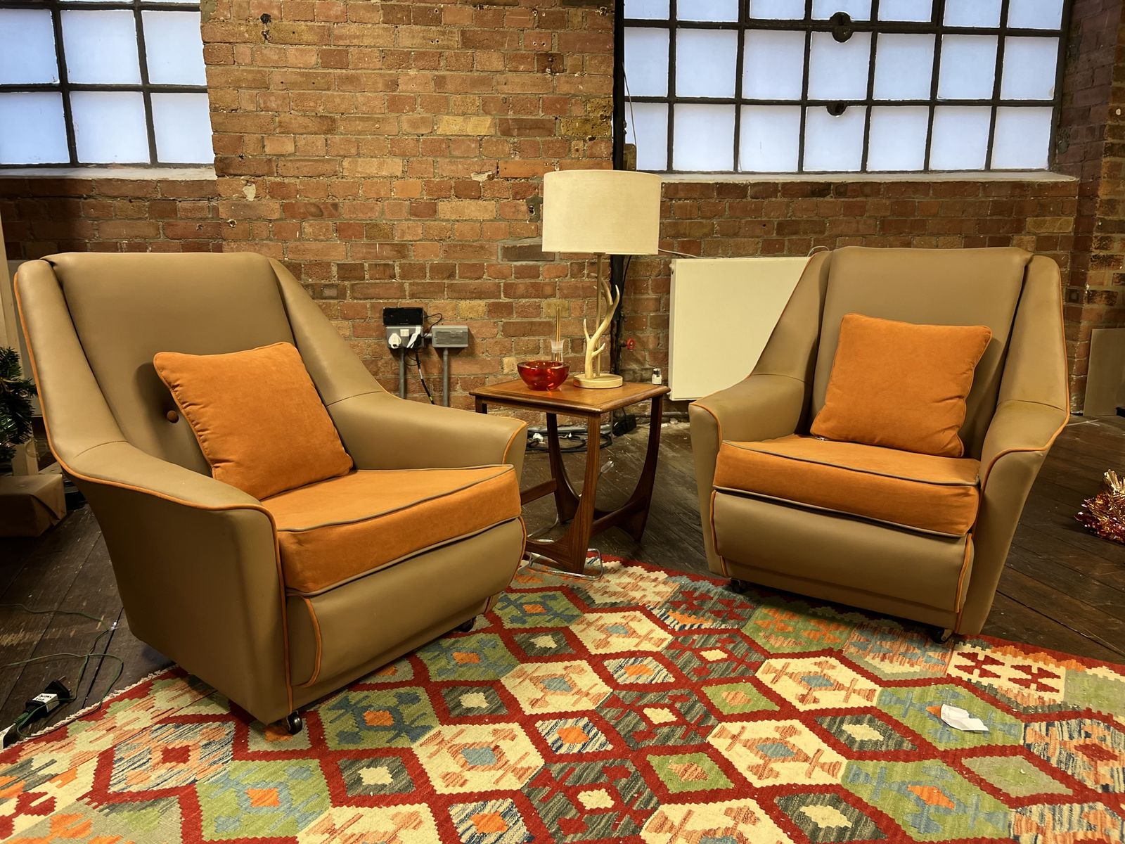 G Plan Curved 3 Piece Suite   4 Seater Sofa & 2 Armchairs photo for sale