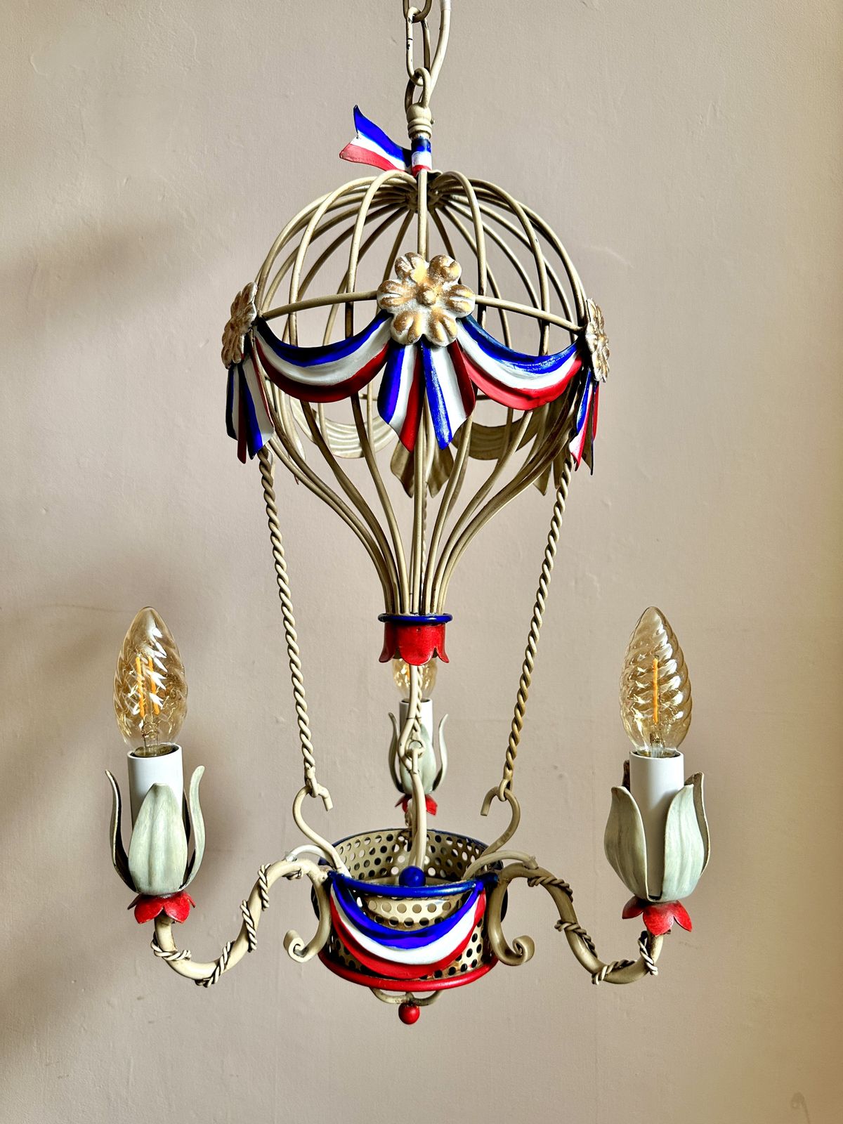 1960s Montgolfier Tole Chandelier (One Of Two Available) photo 945.0