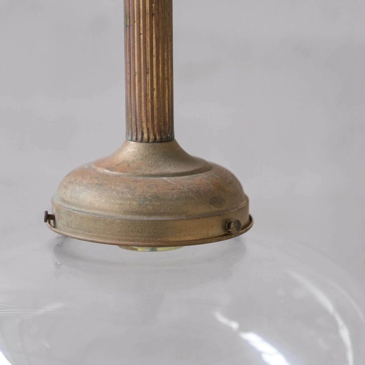 Pair Of Clear Glass And Brass Mid Century Teardrop Pendant Lights photo buy