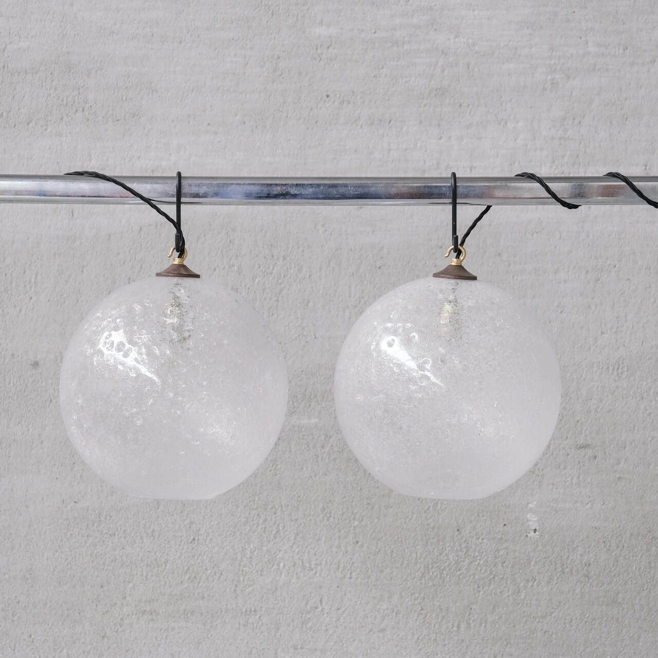Italian Mid Century 'Lava' Murano Glass Pendant Light (9 Available) photo vintage