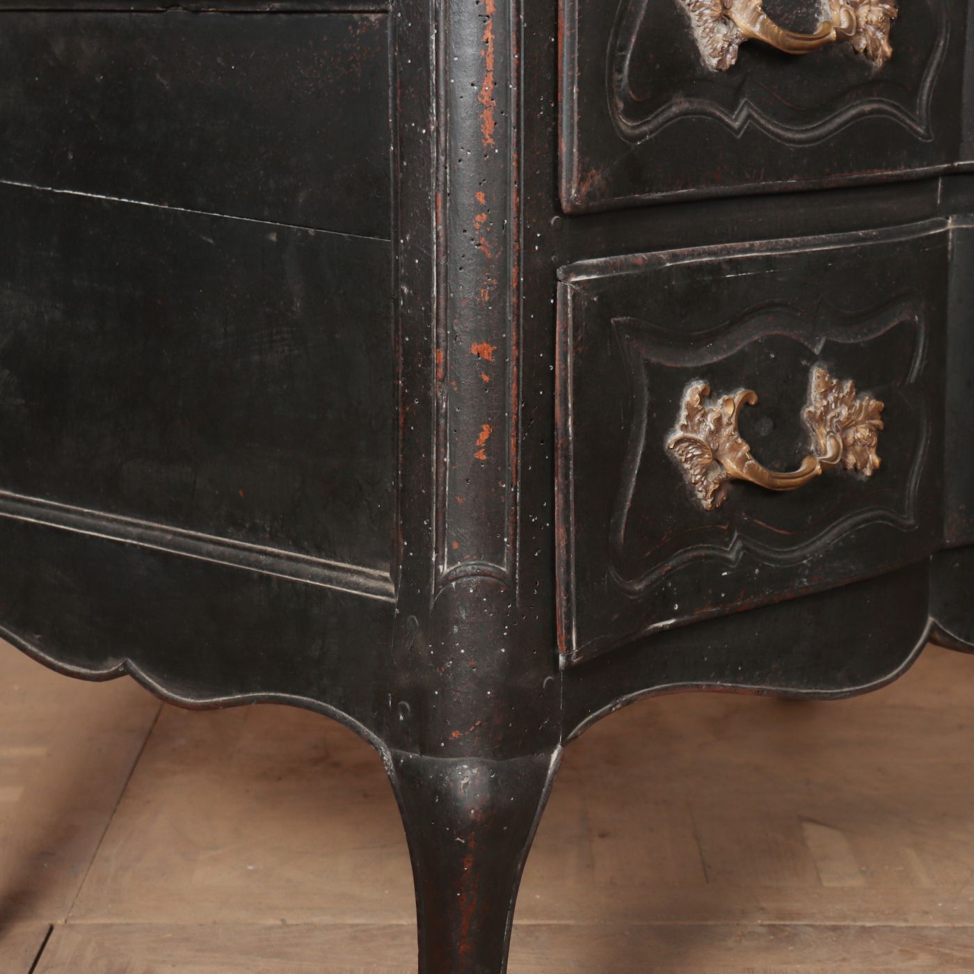 photo furniture 18th C Painted Two Drawer French Oak