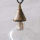 Clear Glass And Brass Bulb Mid Century French Pendant Light photo for sale