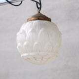 Opaque Brass And Glass Artichoke Style Pendant Light photo Lighting