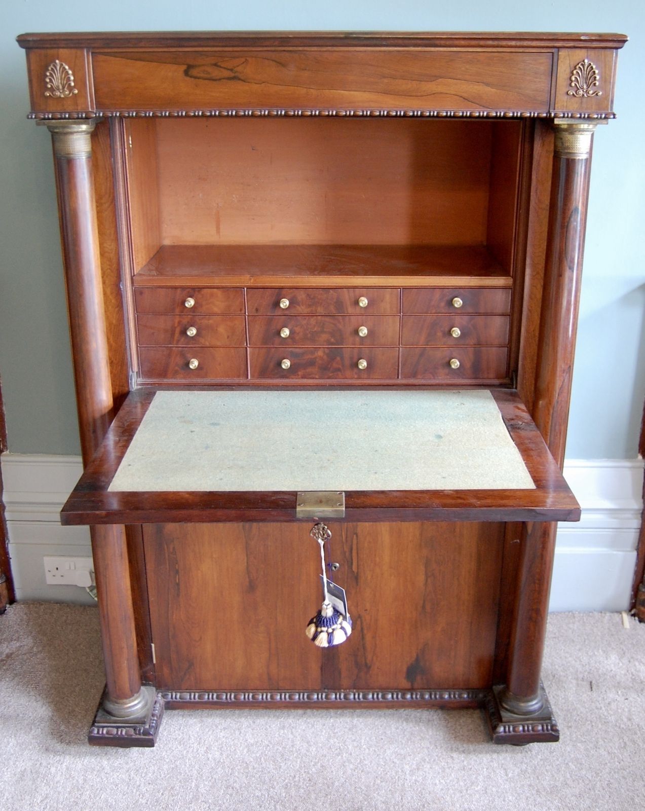 French Drop Front Rosewood Secretaire photo 950.0
