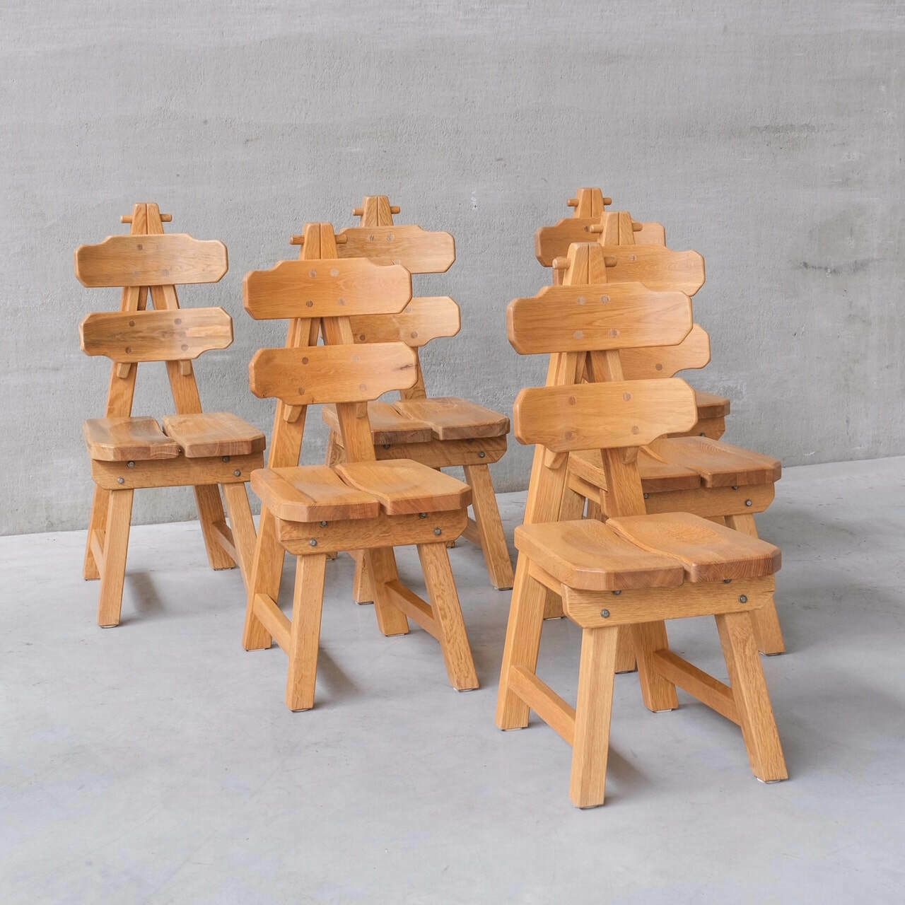 1950.0 Set Of Six Brutalist Spanish Mid Century Dining Chairs photo