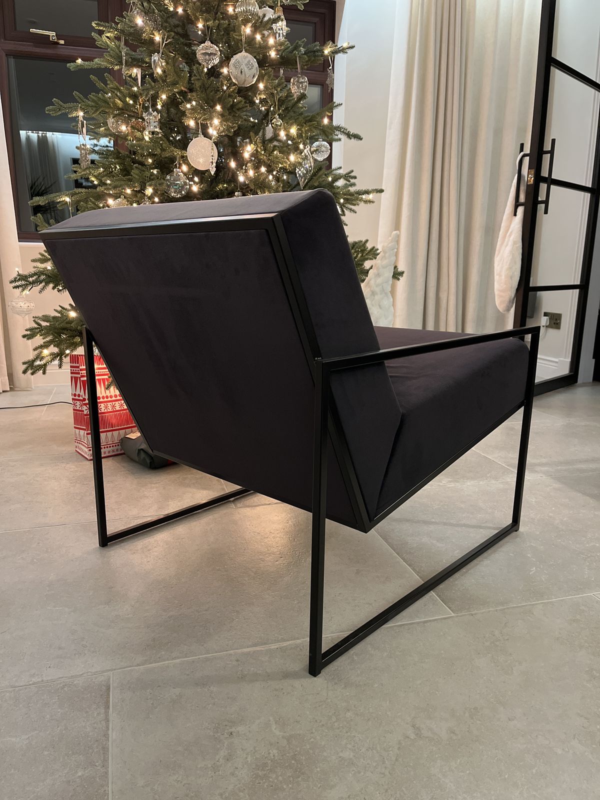 2 X Bycrea Black Velvet Lounge Chair   Kent Chair photo for sale