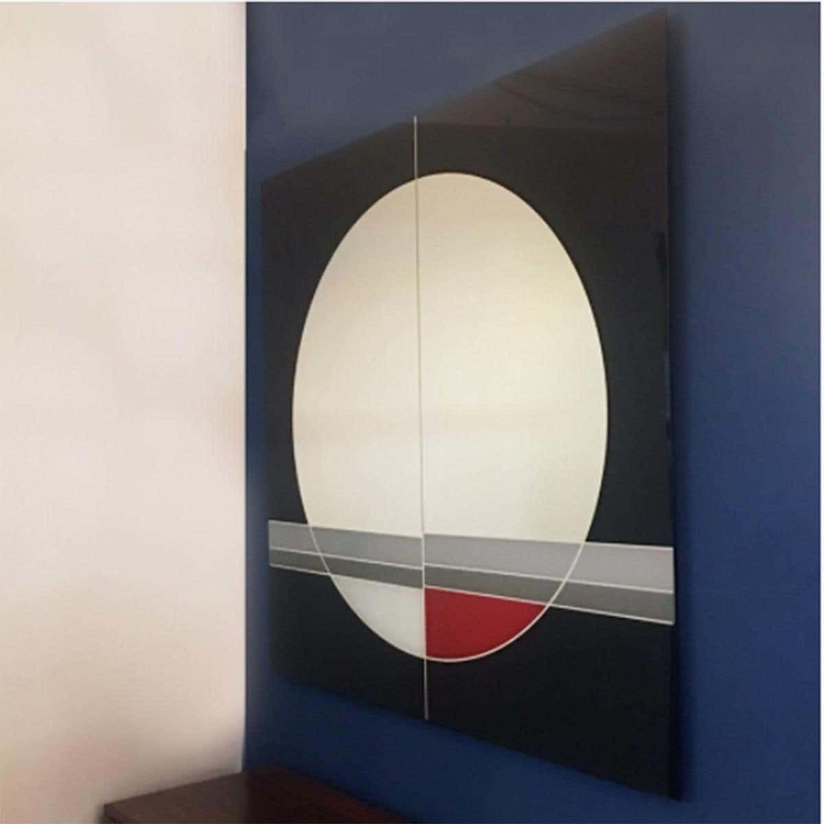 Eugenio Carmi Italian Graphic Designer Wall Mirror Morphos For Acerbis, 1980s photo vintage