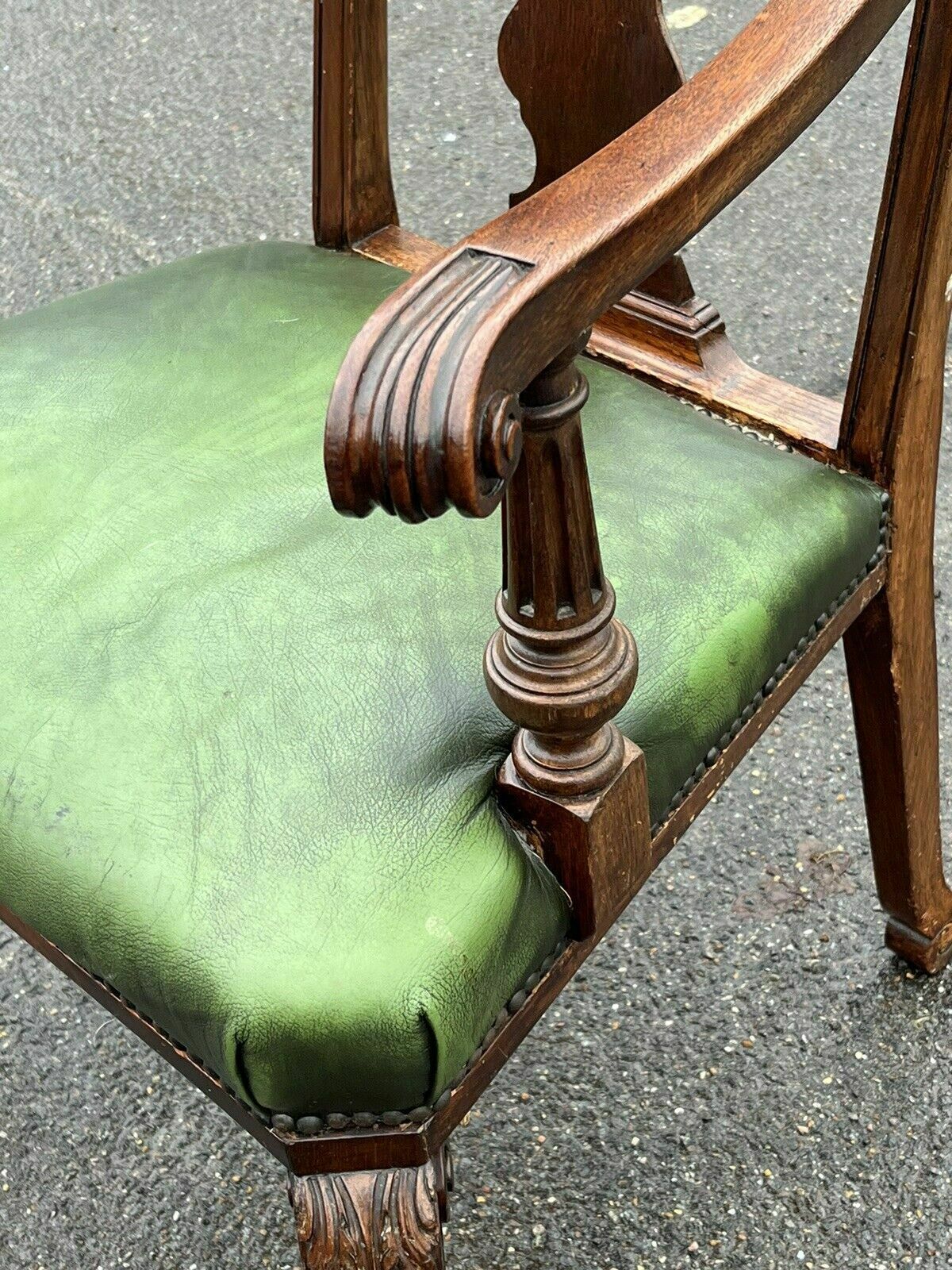 English Country Home Antique Mahogany Library Armchair. photo 795.0