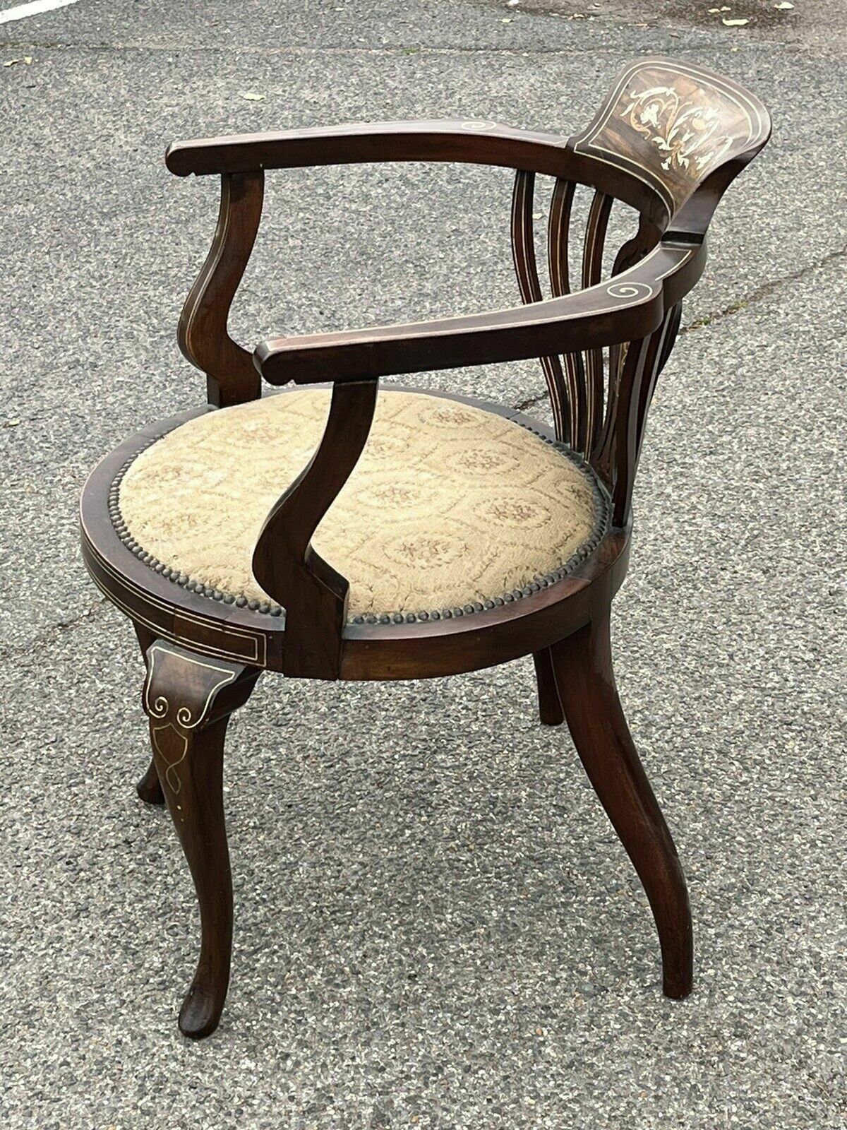 Antique Edwardian Inlaid Mahogany Armchair , Superb Quality. photo vinterior