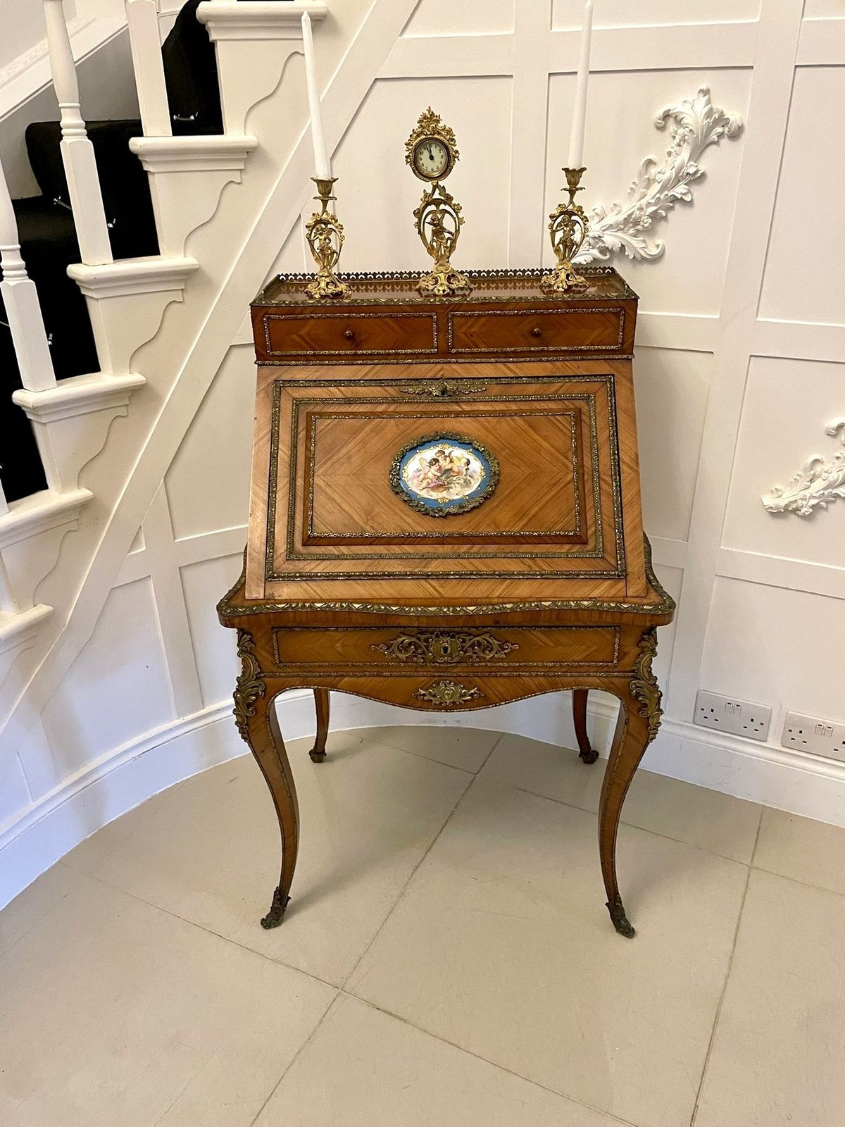 Fine Quality French Antique 19th Century Kingwood And Ormolu Mounted Bureau photo for sale
