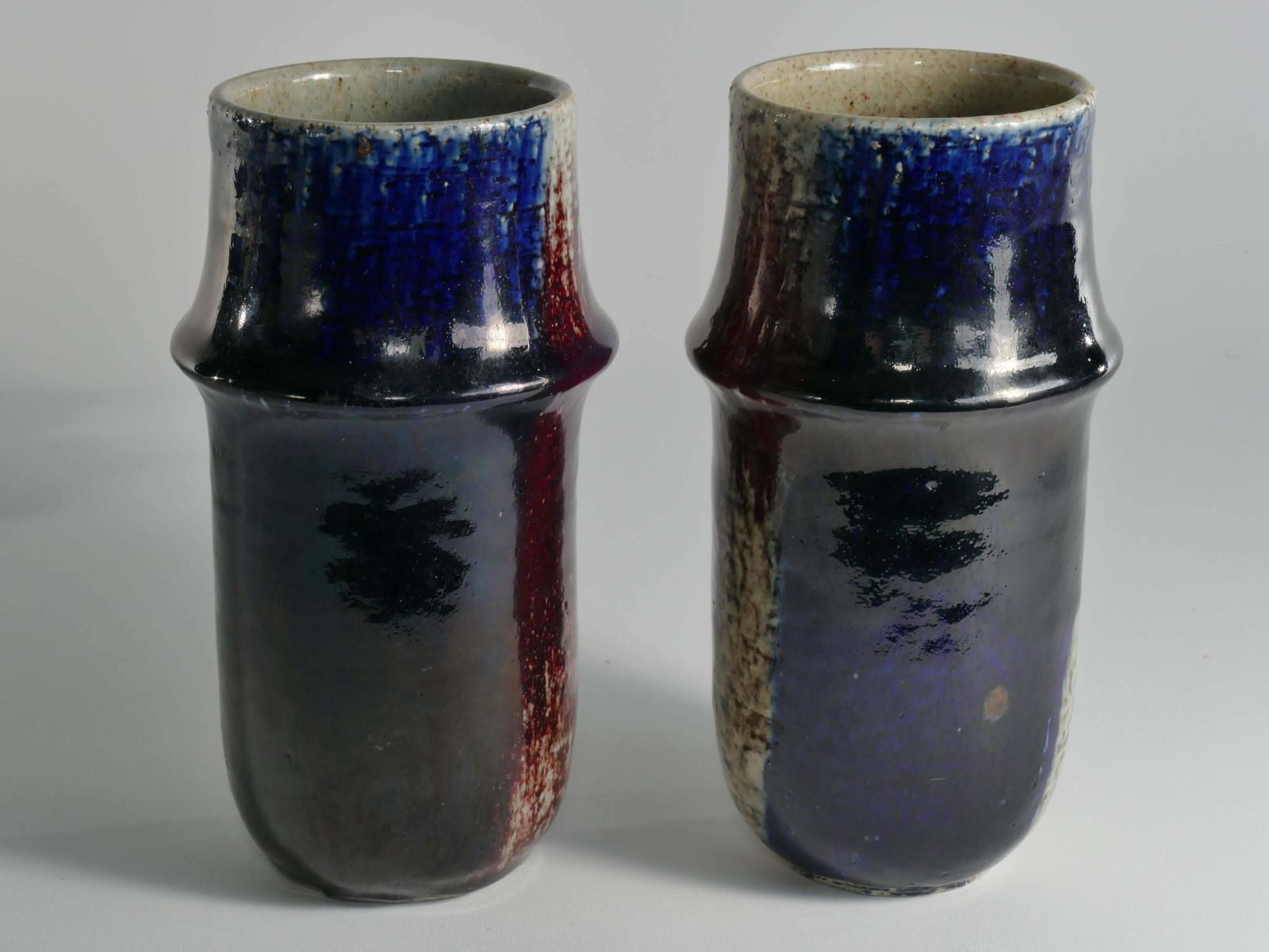 photo vintage Scandinavian Modern Set Of 2 Ceramic Vases, Sylvia Leuchovius, Rörstrand 1976 £1,288.86per Set