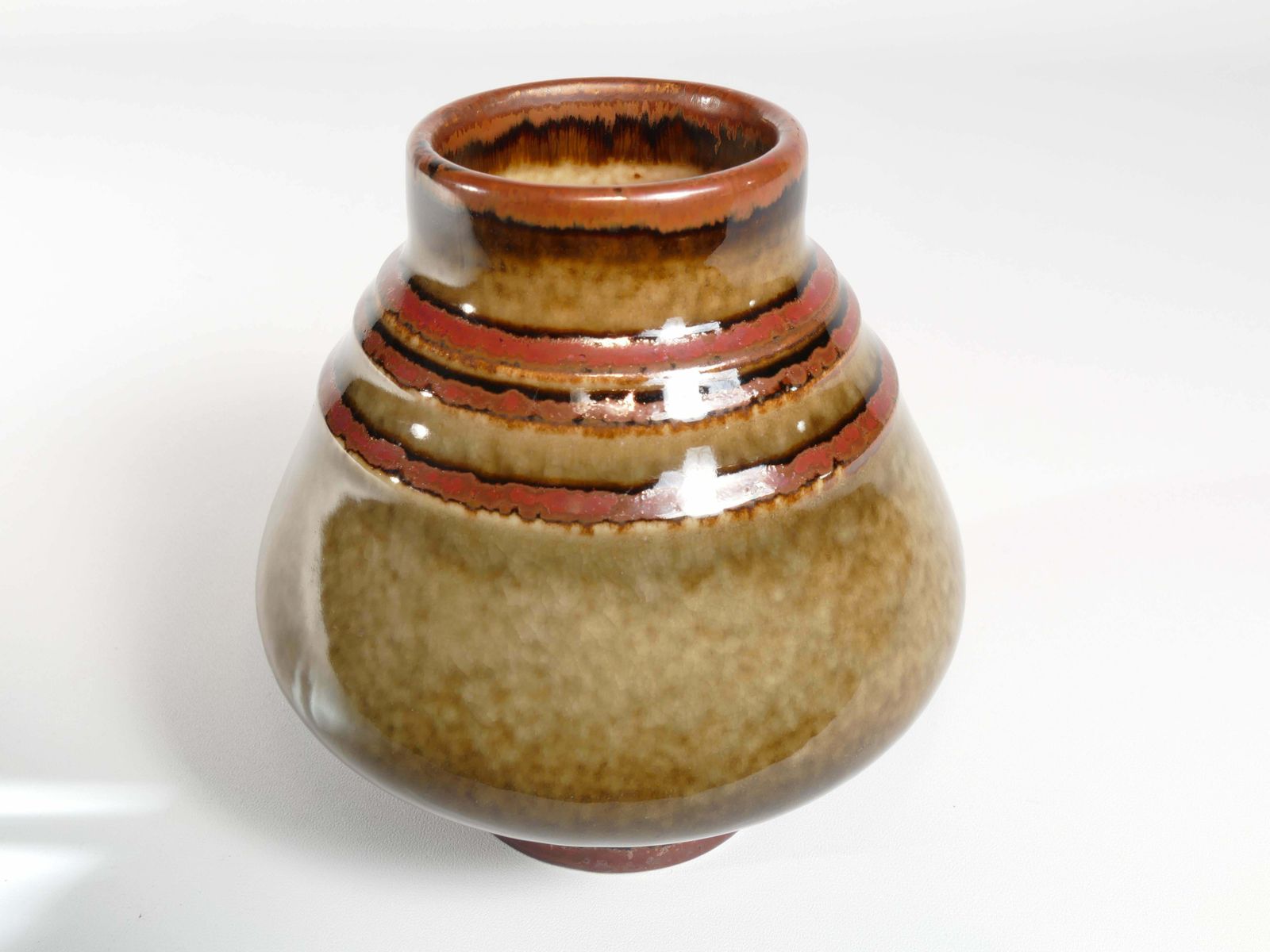 Mid Century Modern Stoneware Bamboo Vase, By Olle Alberius For Rörstrand, Sweden photo vintage