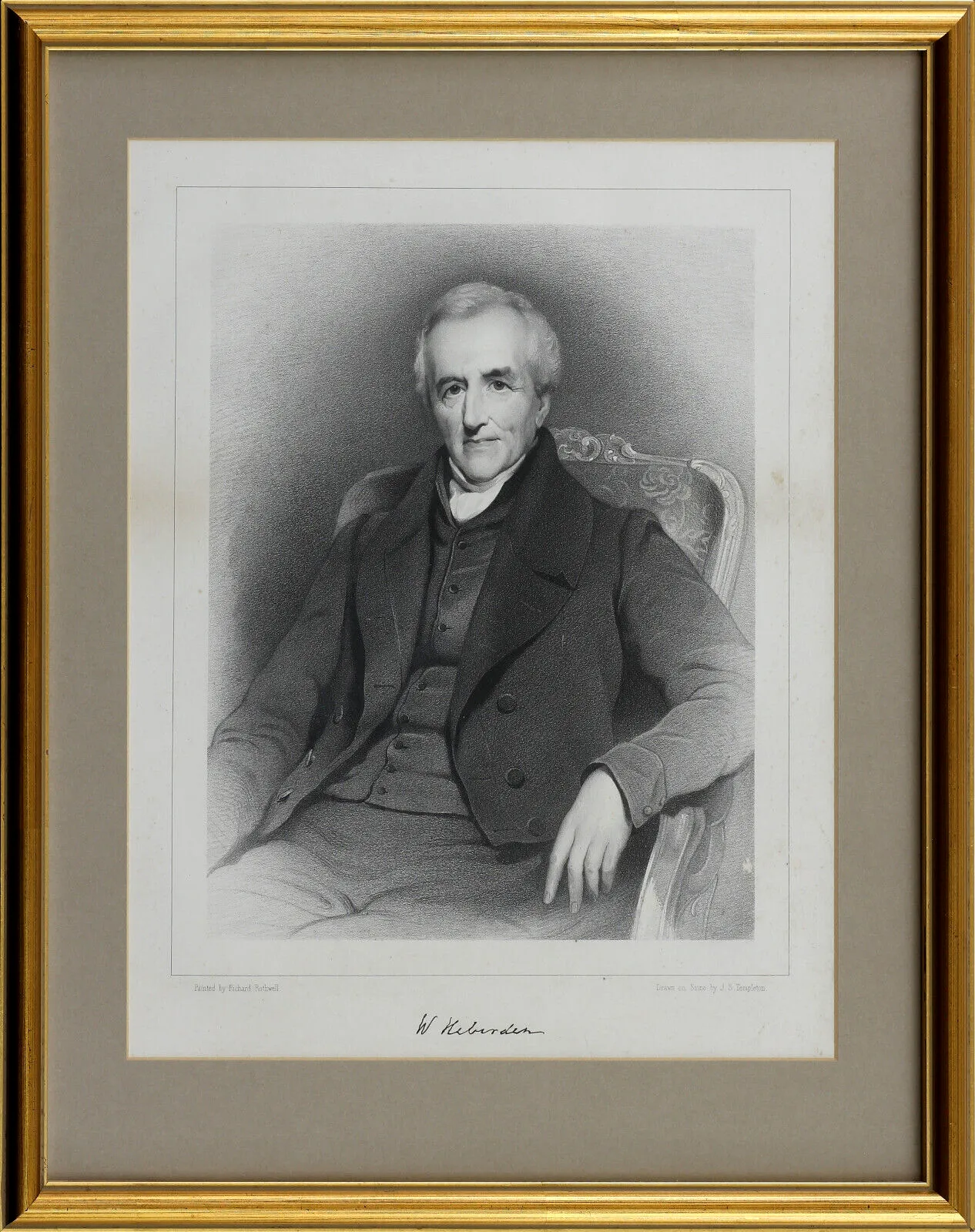 Lithograph By John Samuel Templeton After Richard Rothwell. "W Heberden"