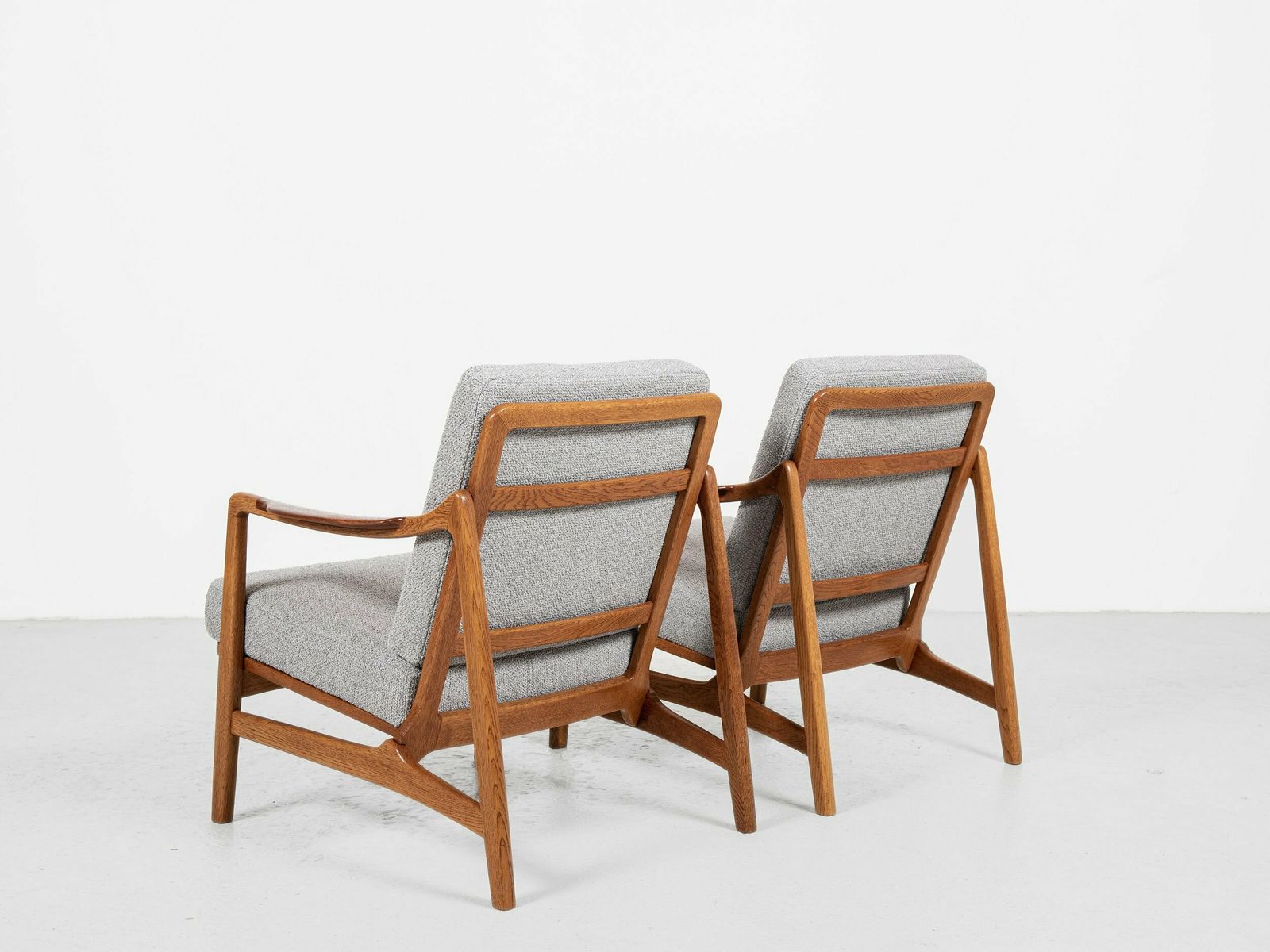 Midcentury Danish Sofa Set In Oak And Teak By Tove & Edvard Kindt Larsen For France & Daverkosen   With New Fabric photo vinterior