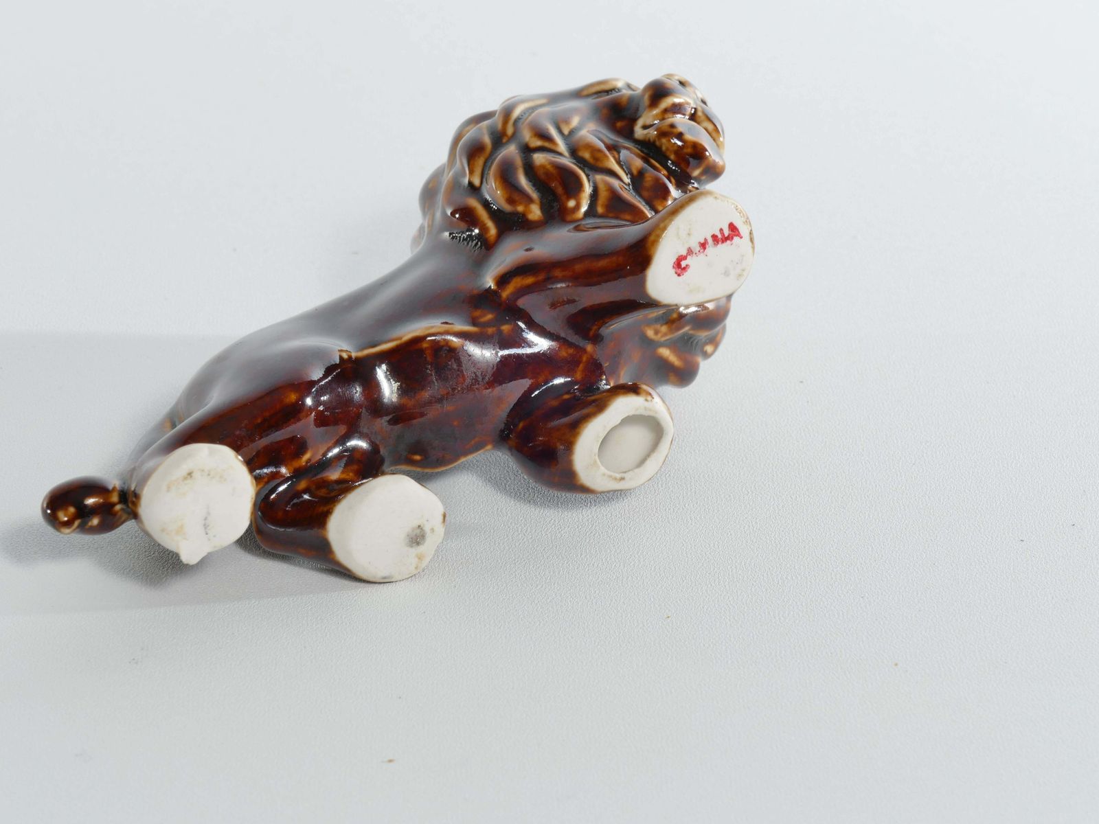 photo furniture Mid Century Modern Chinese Brown Glazed Lion Figurine