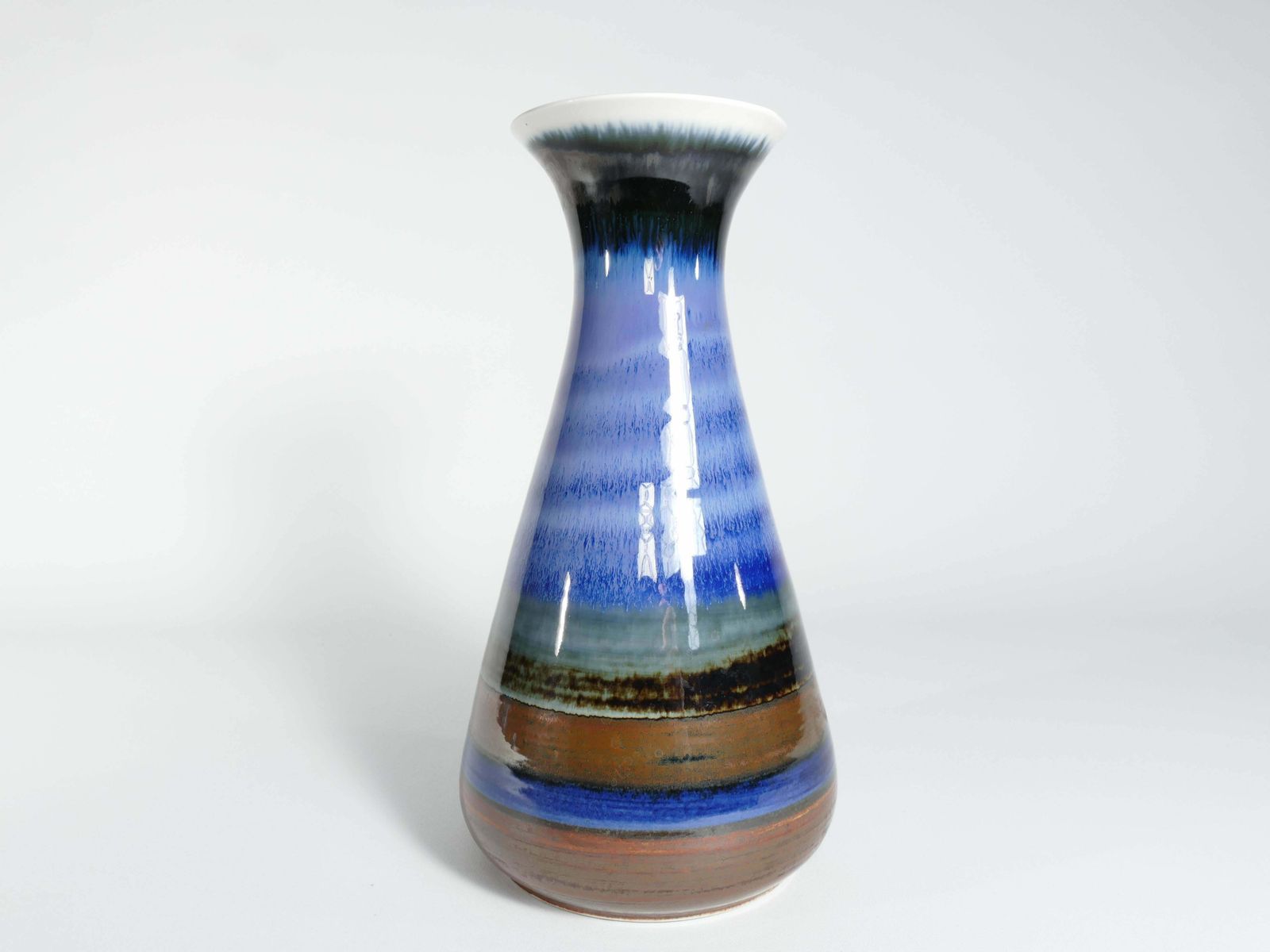 Large Polychrome Stoneware Vase By Gösta Millberg, Rörstrand, Sweden, 1960s photo for sale