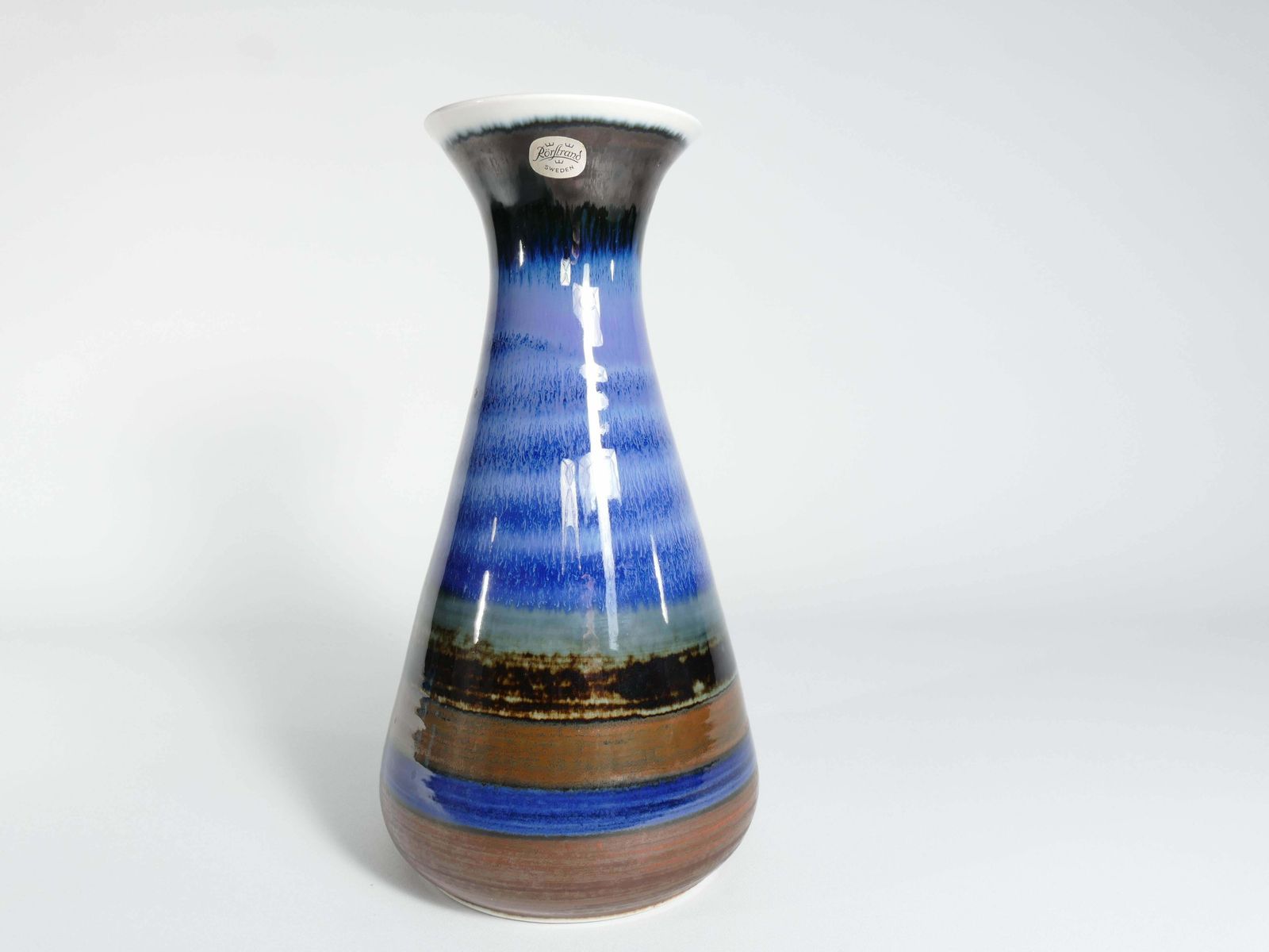 Large Polychrome Stoneware Vase By Gösta Millberg, Rörstrand, Sweden, 1960s photo 395.0