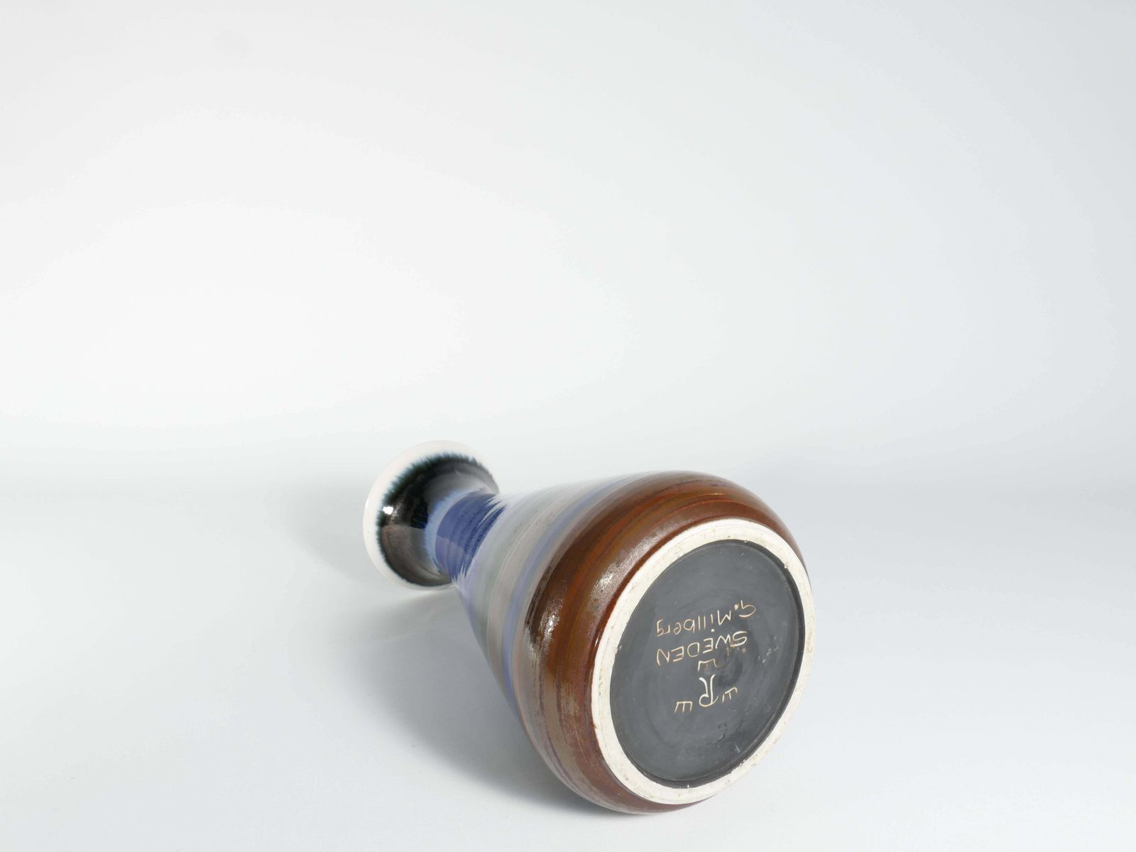 Large Polychrome Stoneware Vase By Gösta Millberg, Rörstrand, Sweden, 1960s photo vintage