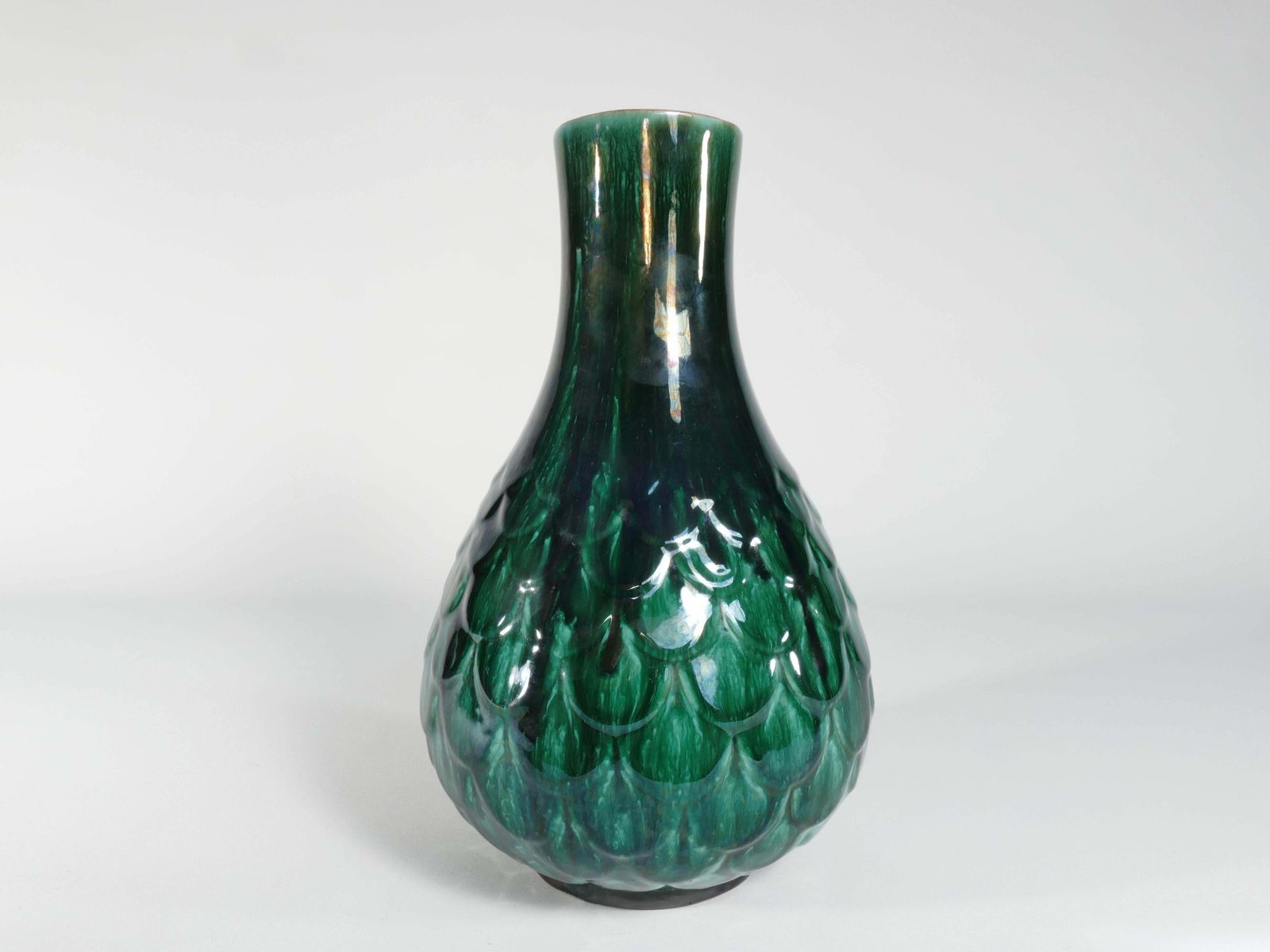 Green Vicke Lindstrand Ceramic Vase "638" Upsala Ekeby, 1950's photo buy