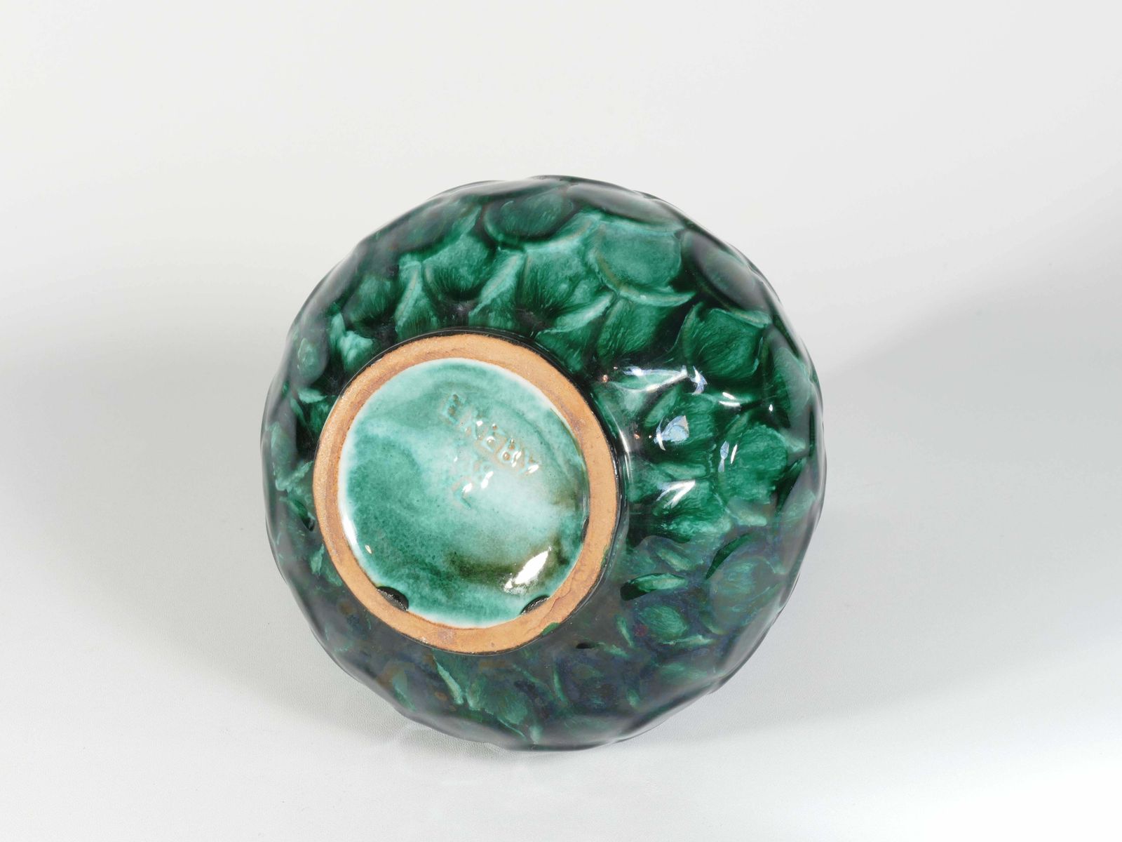 Home Decor Green Vicke Lindstrand Ceramic Vase "638" Upsala Ekeby, 1950's photo