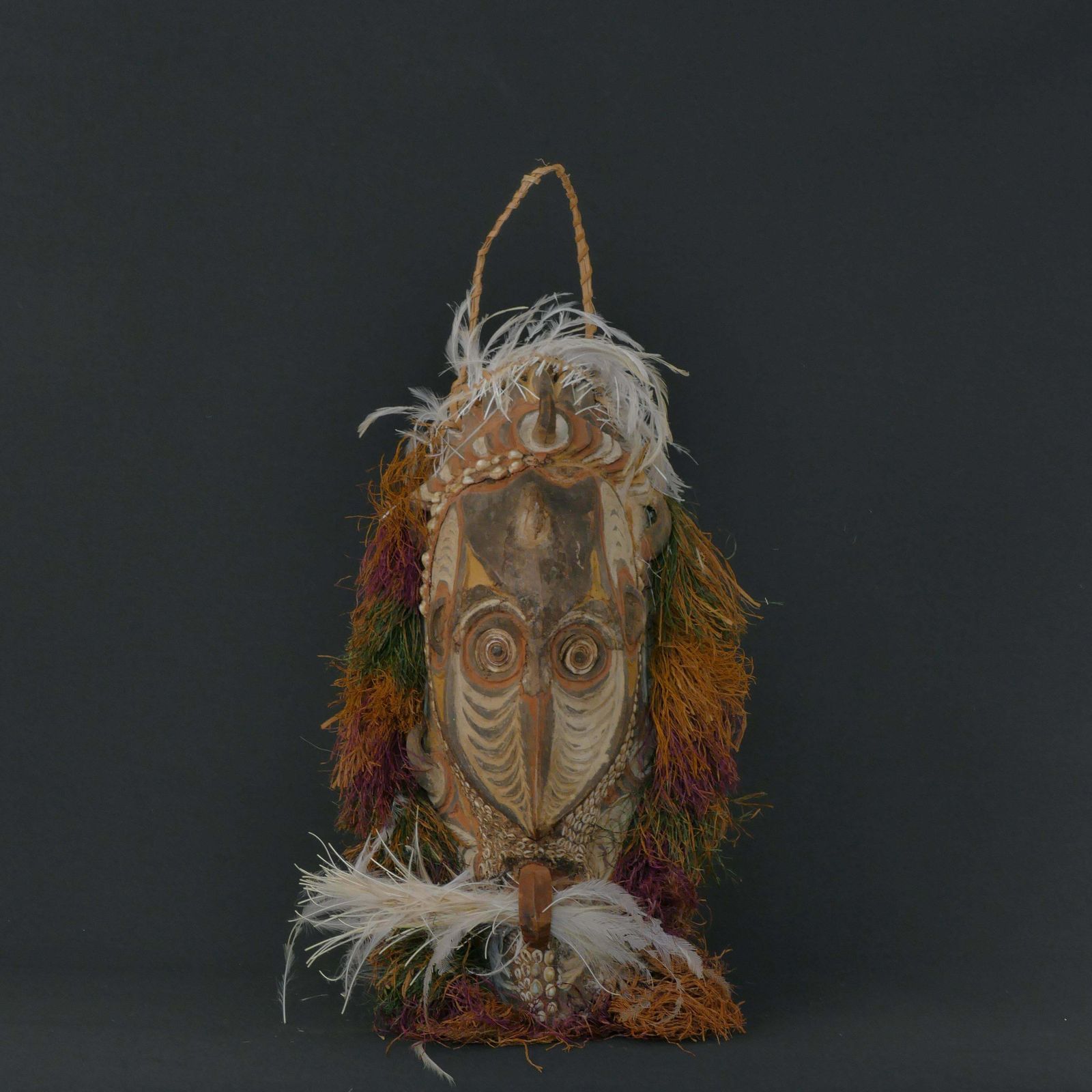 Sepik River Wood Mask From Papua New Guinea, 20th Century photo furniture