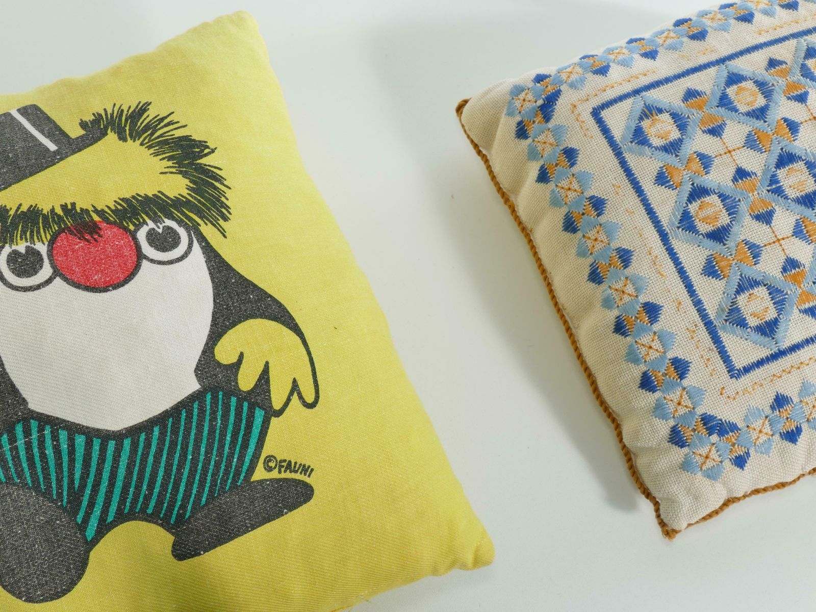 1970’s Atelier Fauni Yellow Pillow Depicting Mr Edward The Business Troll photo 129.0