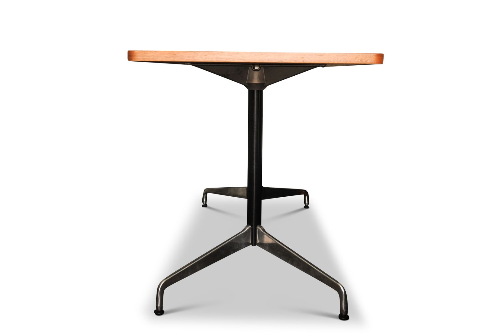 Charles And Ray Eames For Herman Miller Segmented Walnut & Steel Counter Height Table With Rectangular Top On Twin Supports Ol photo for sale