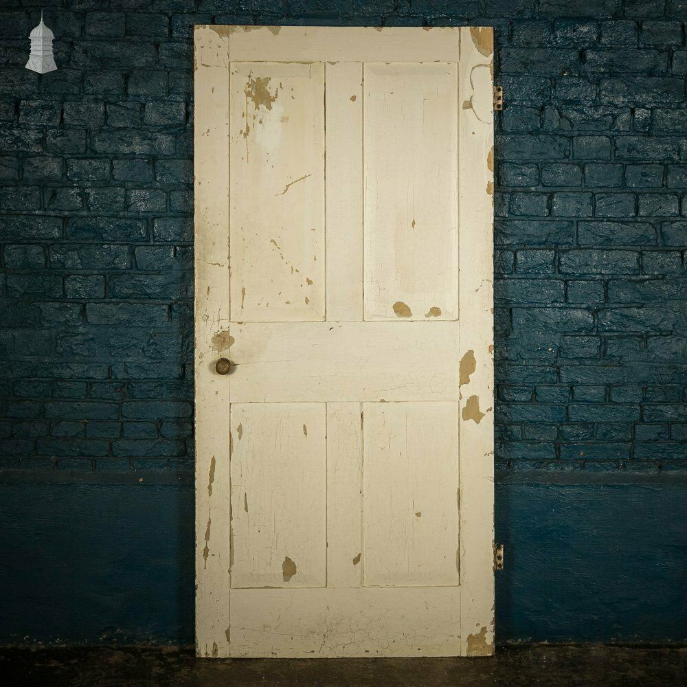 Pine Panelled Door, 4 Raised Panel White Painted
