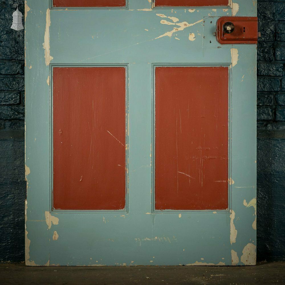 Pine Panelled Door, 4 Panel Distressed Paint photo Home Fixtures