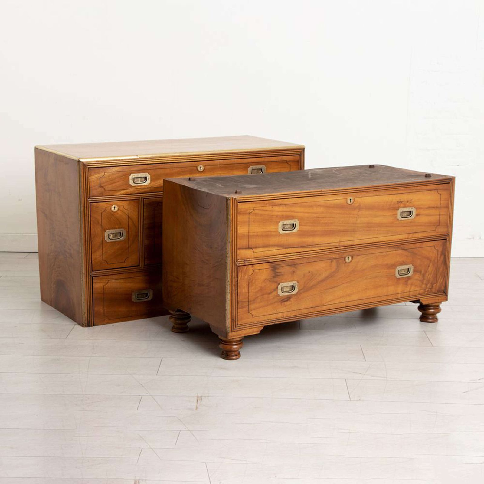 Antique Chinese Export Camphorwood Military Campaign Secretaire Chest photo 6450.0